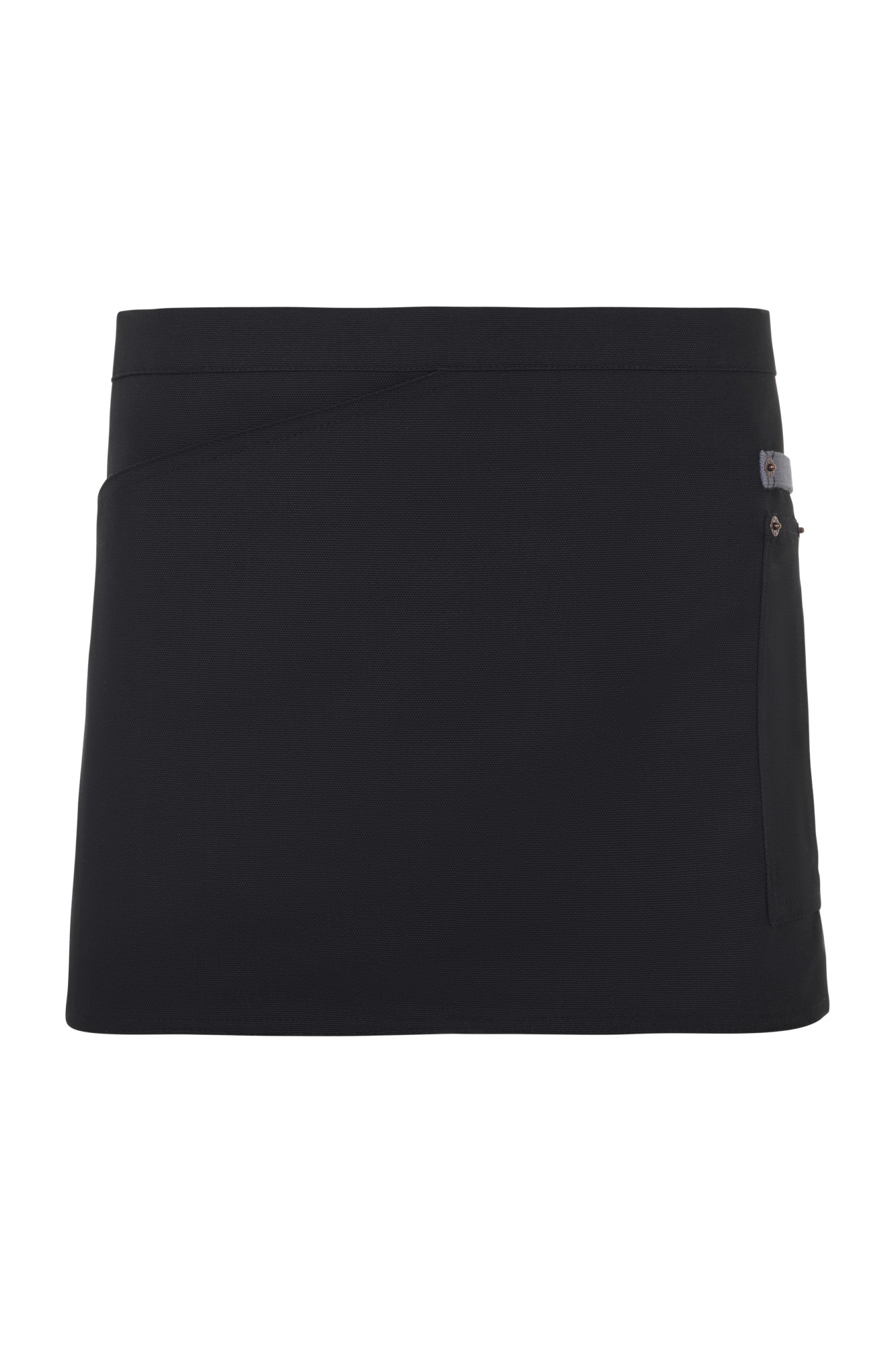 404221B.DELANTAL CANVAS CORTO NEGRO/GRIS U