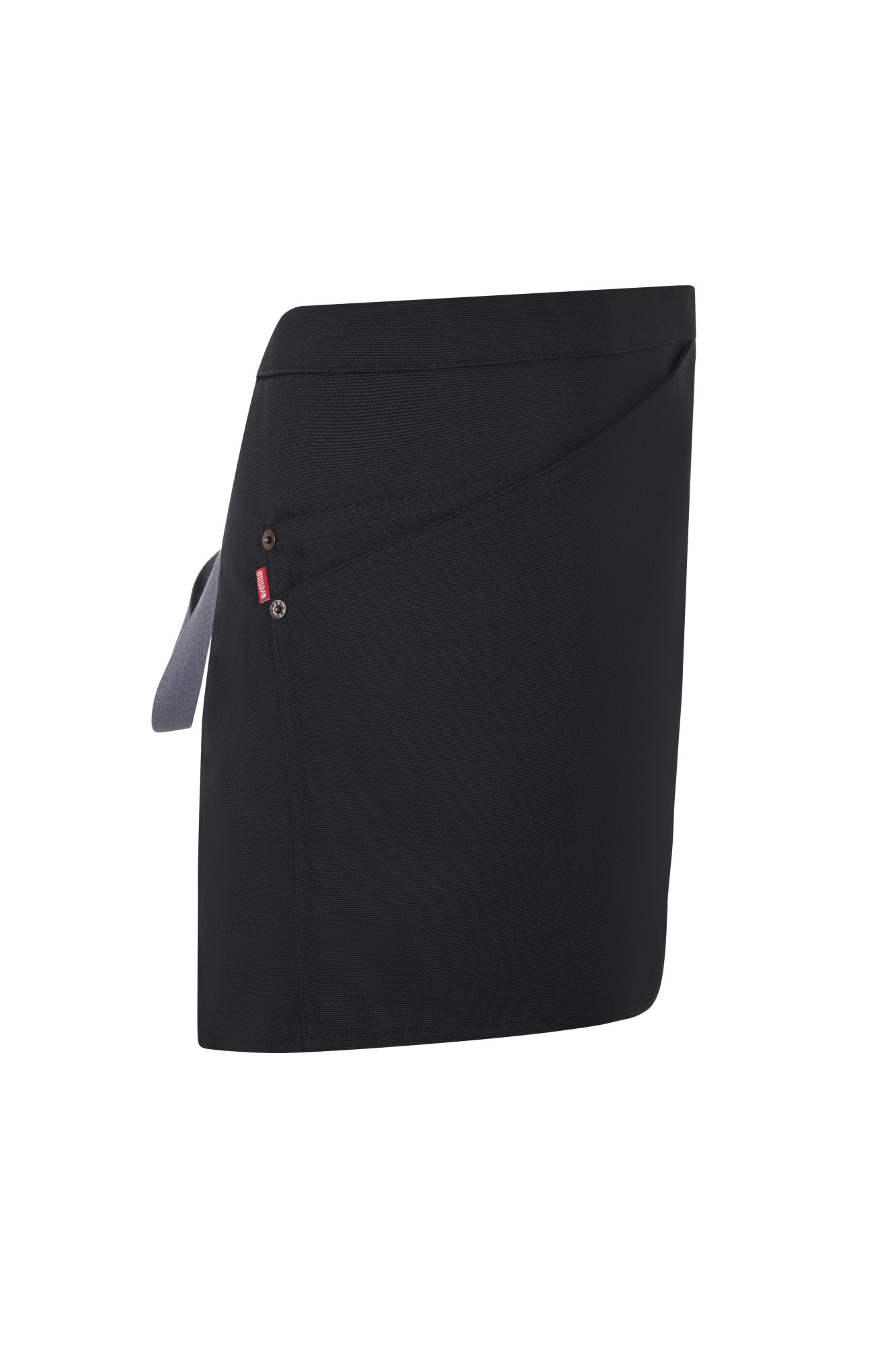 404221B.DELANTAL CANVAS CORTO NEGRO/GRIS U