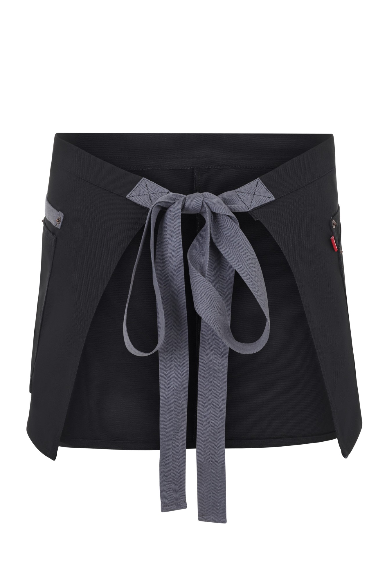 404221B.DELANTAL CANVAS CORTO NEGRO/GRIS U