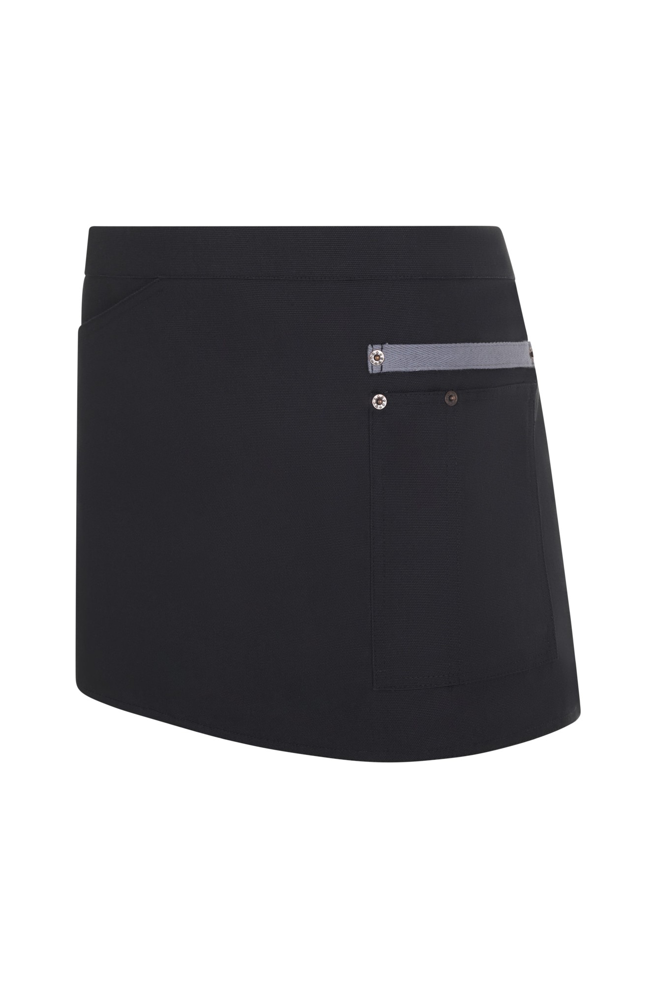 404221B.DELANTAL CANVAS CORTO NEGRO/GRIS U