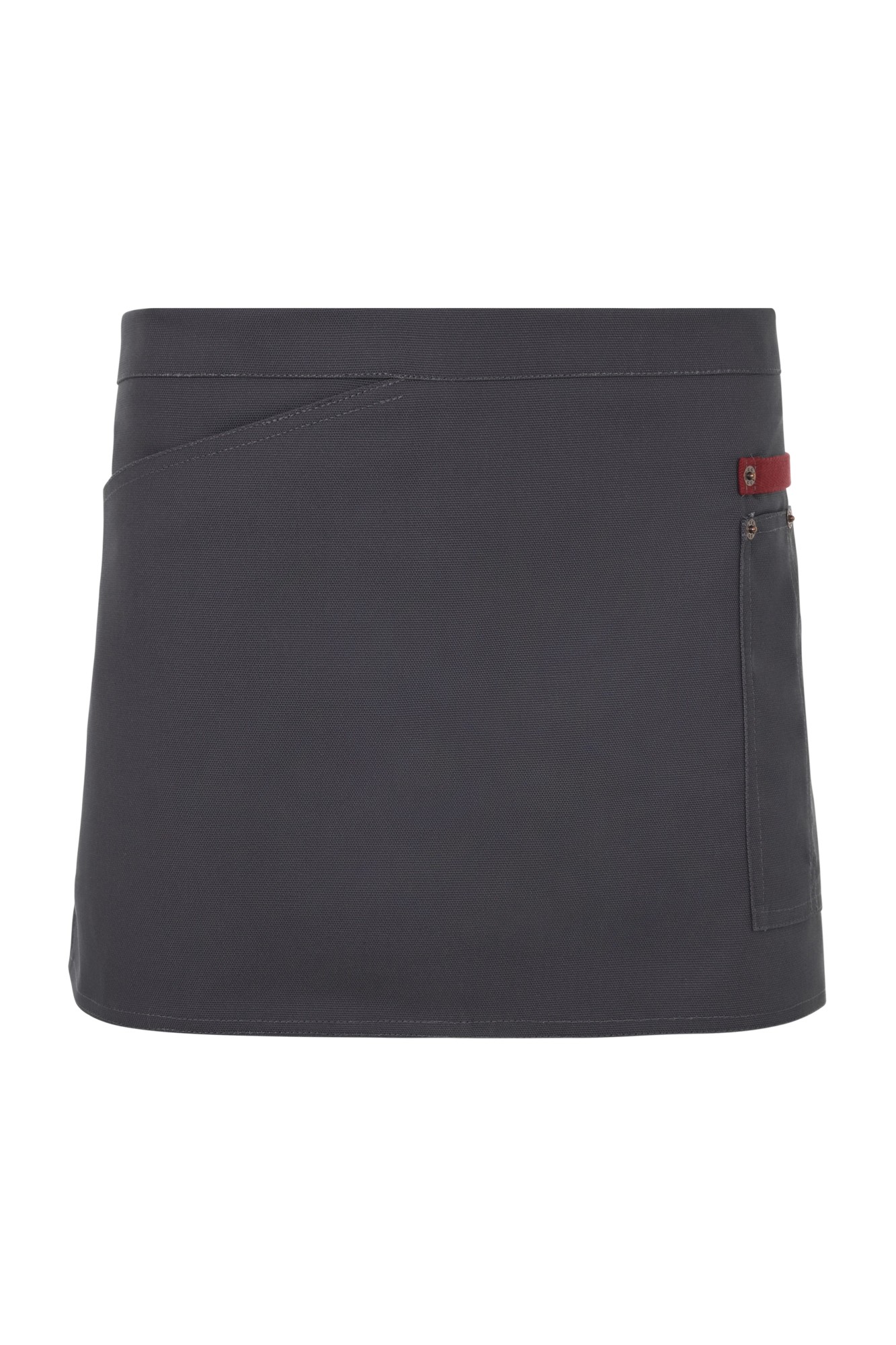 404221B.DELANTAL CANVAS CORTO GRIS/GRANATE U