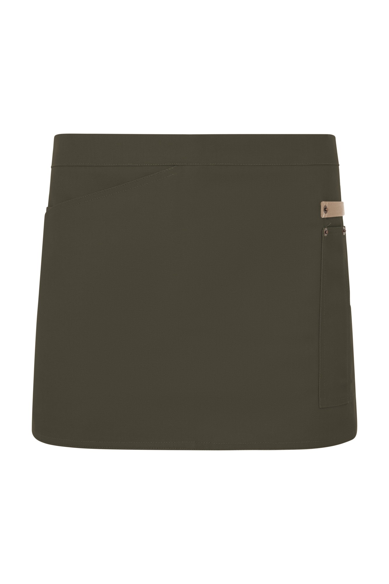 404221B.DELANTAL CANVAS CORTO VERDE OLIVA/BEIGE ARENA U