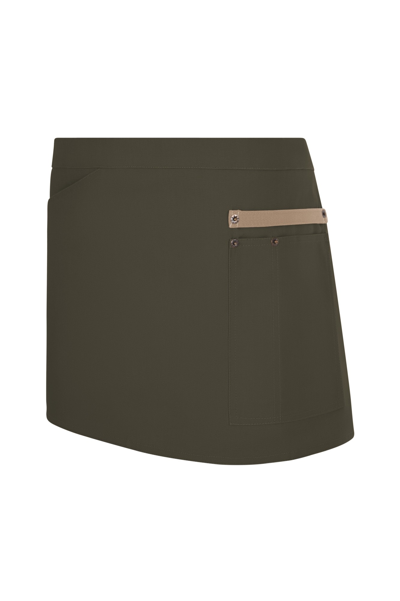 404221B.DELANTAL CANVAS CORTO VERDE OLIVA/BEIGE ARENA U