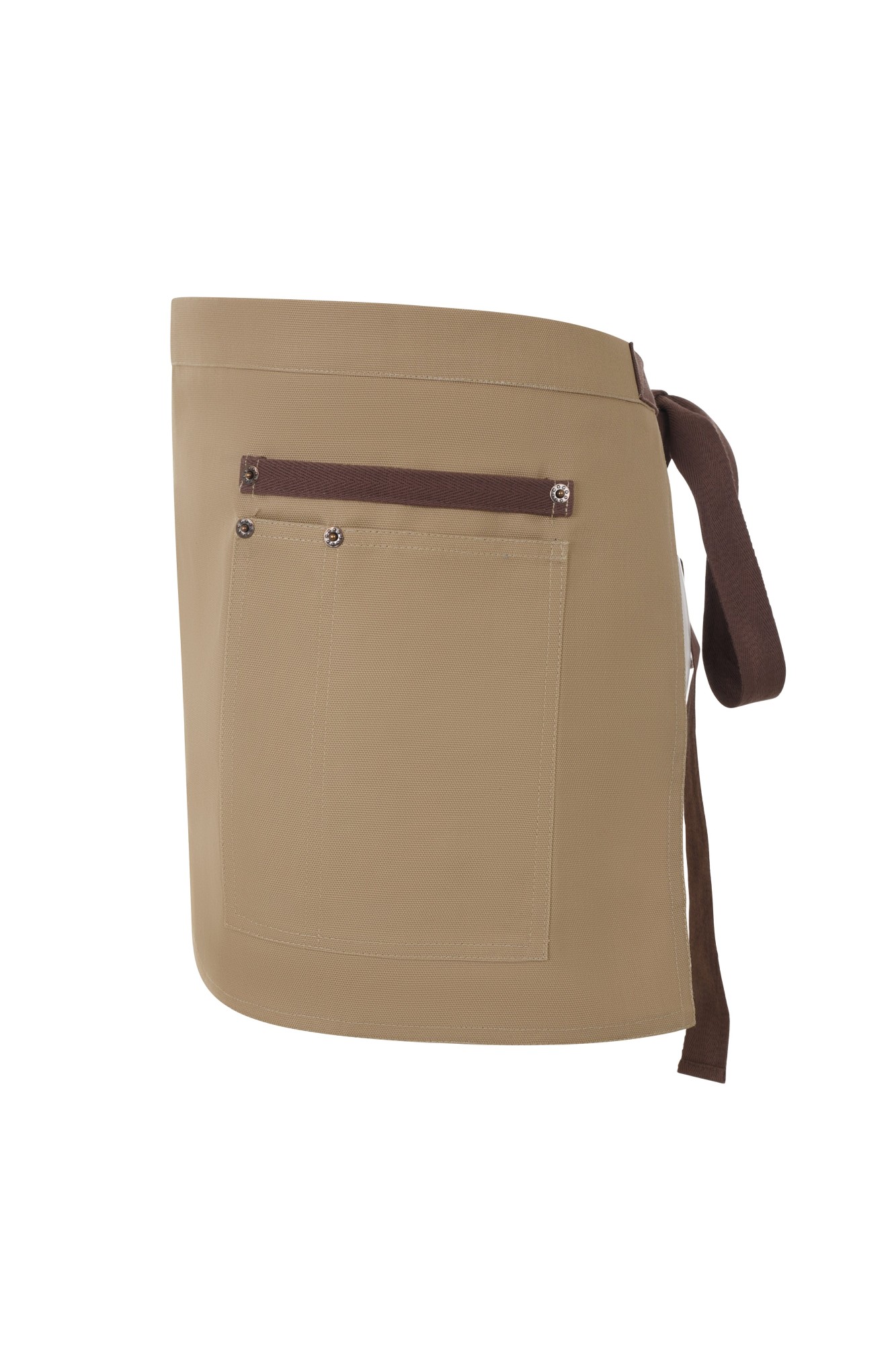 404221B.DELANTAL CANVAS CORTO BEIGE ARENA/MARRÓN U