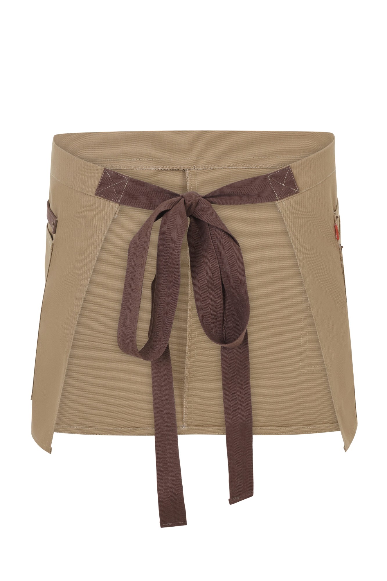 404221B.DELANTAL CANVAS CORTO BEIGE ARENA/MARRÓN U