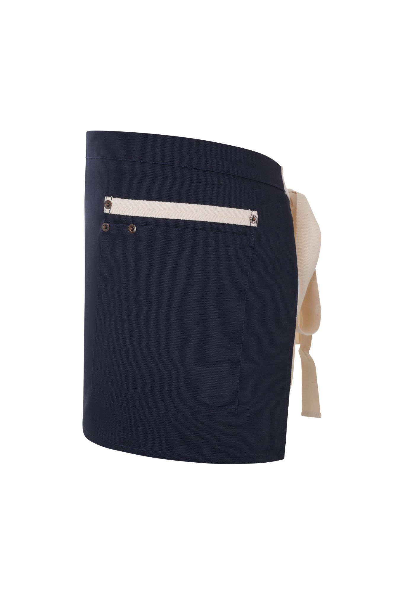 404221B.DELANTAL CANVAS CORTO AZUL NAVY/MARFIL U