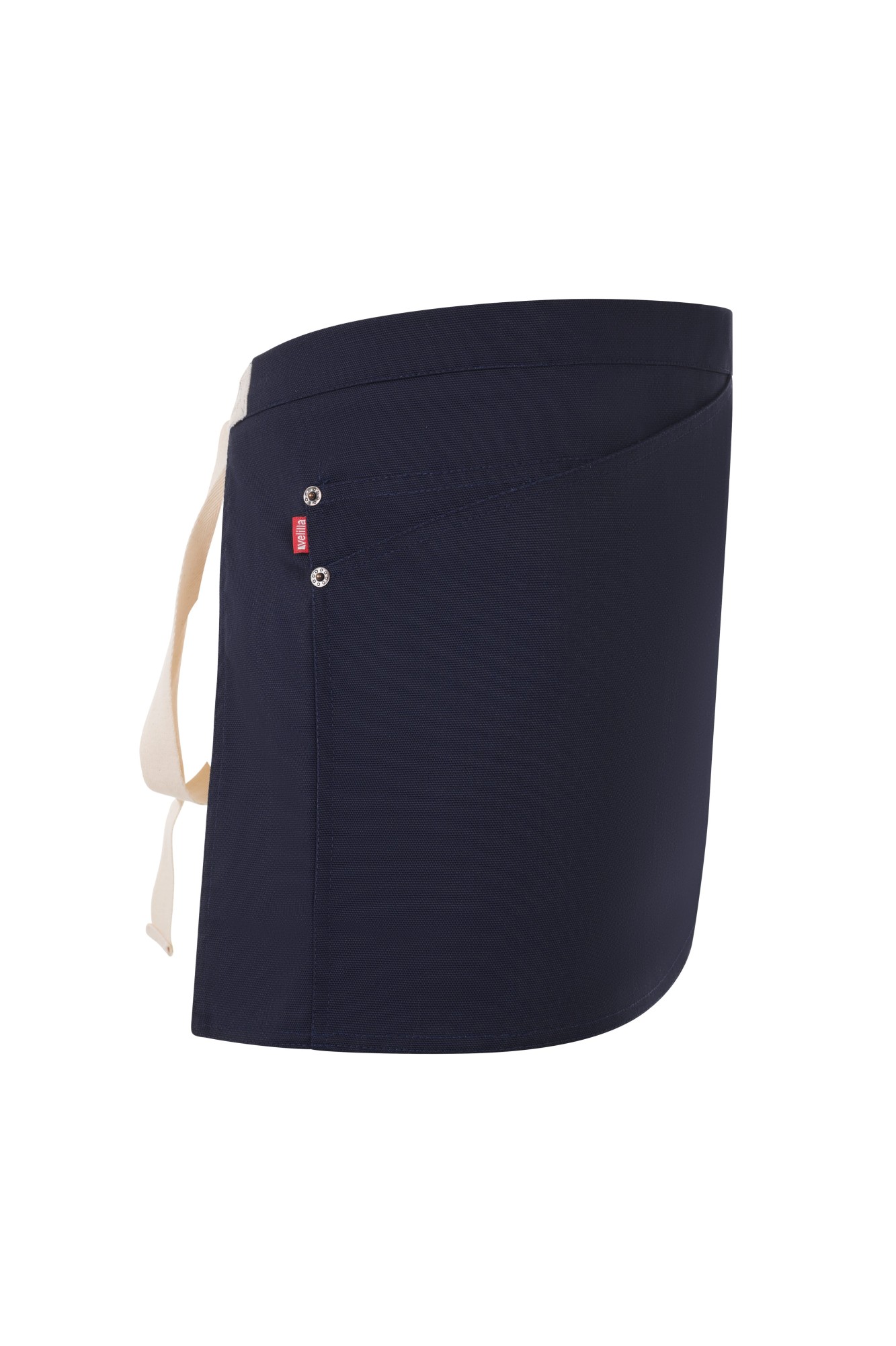 404221B.DELANTAL CANVAS CORTO AZUL NAVY/MARFIL U