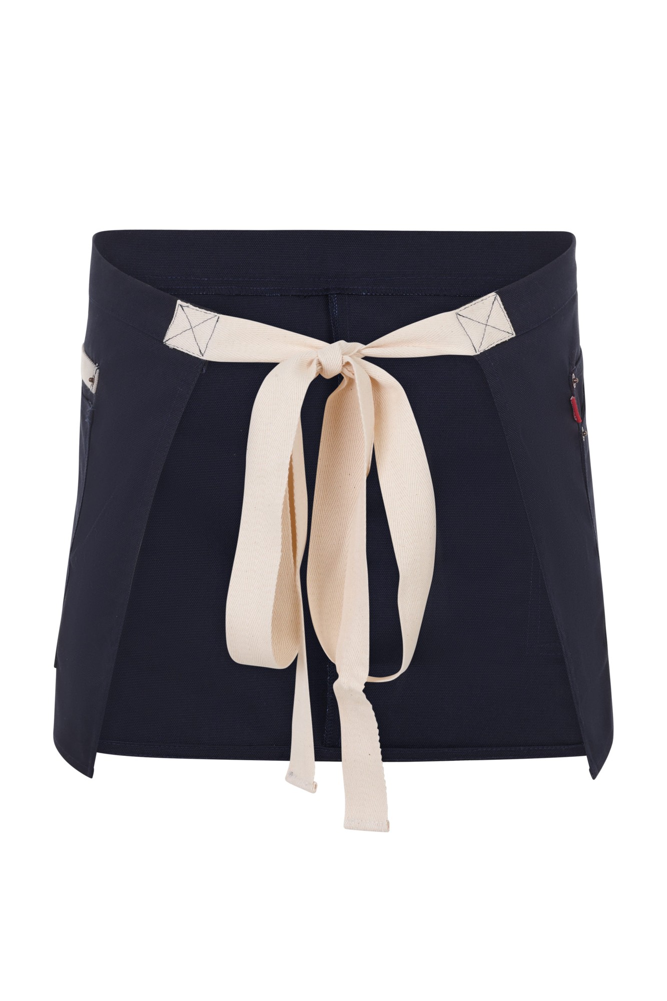 404221B.DELANTAL CANVAS CORTO AZUL NAVY/MARFIL U