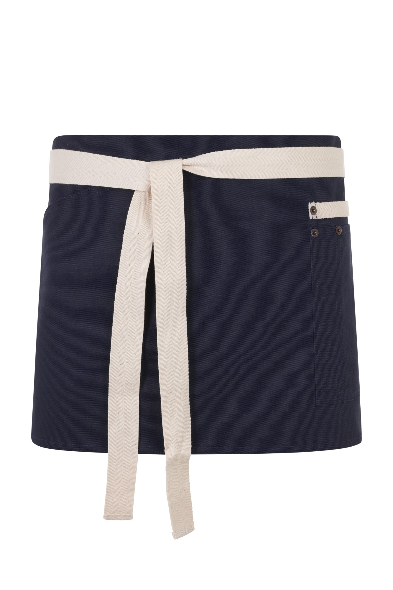 404221B.DELANTAL CANVAS CORTO AZUL NAVY/MARFIL U