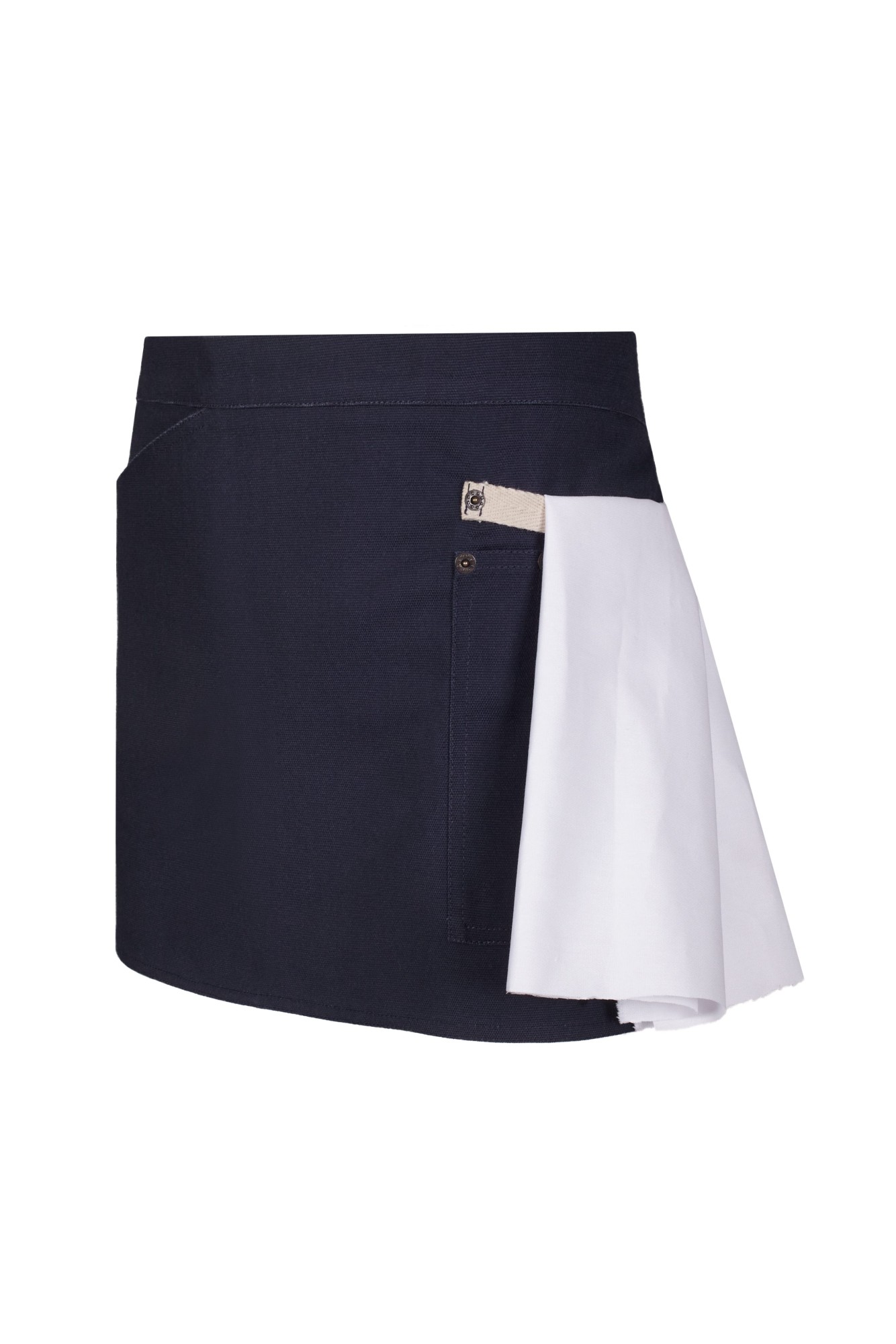 404221B.DELANTAL CANVAS CORTO AZUL NAVY/MARFIL U