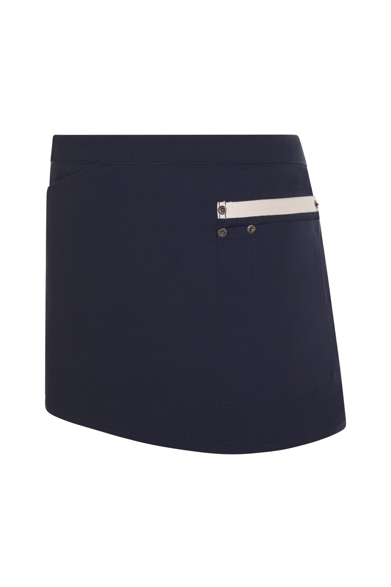 404221B.DELANTAL CANVAS CORTO AZUL NAVY/MARFIL U