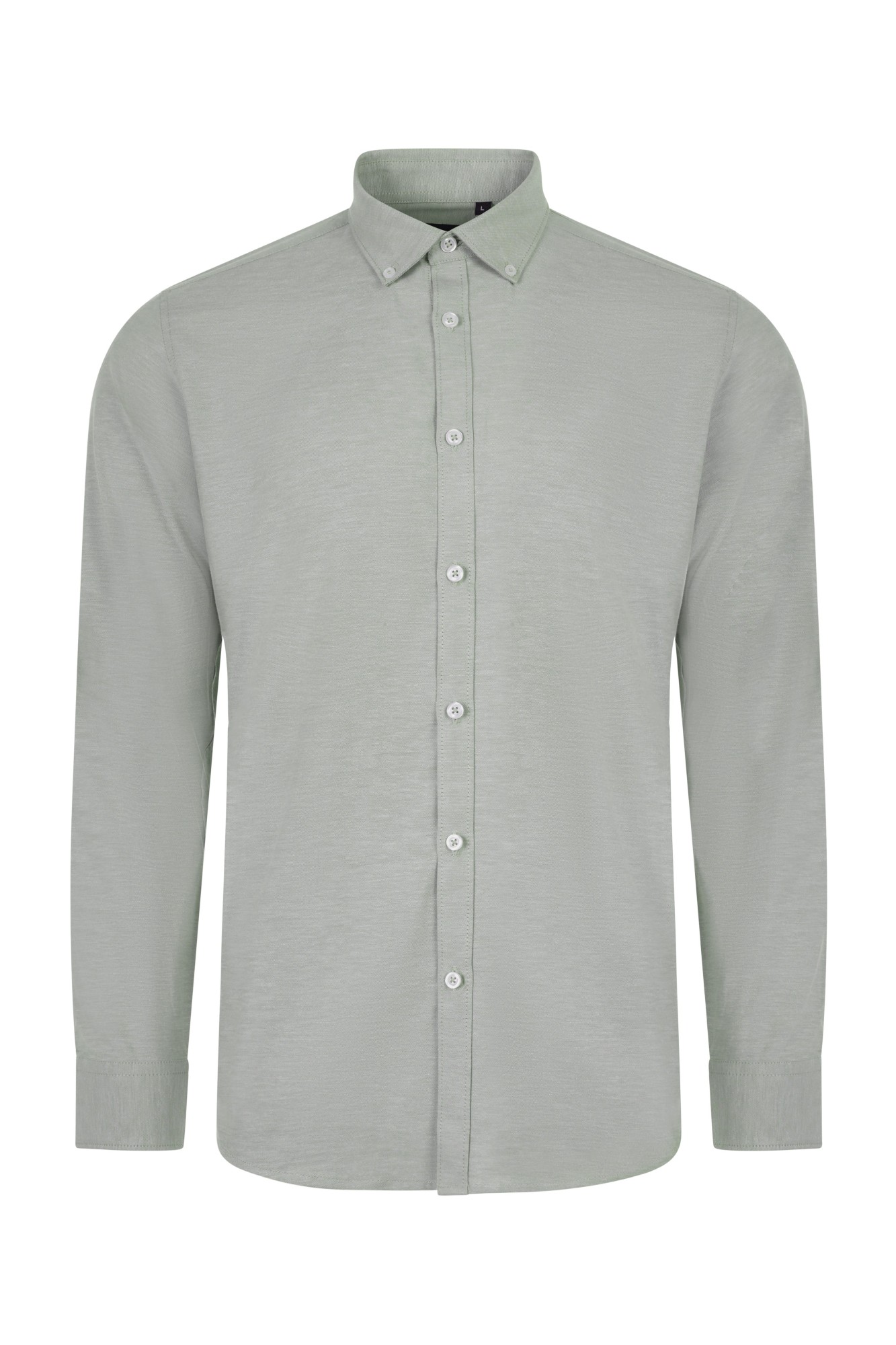 405004S.CAMISA OXFORD ML HOMBRE VERDE OLIVA CLARO S