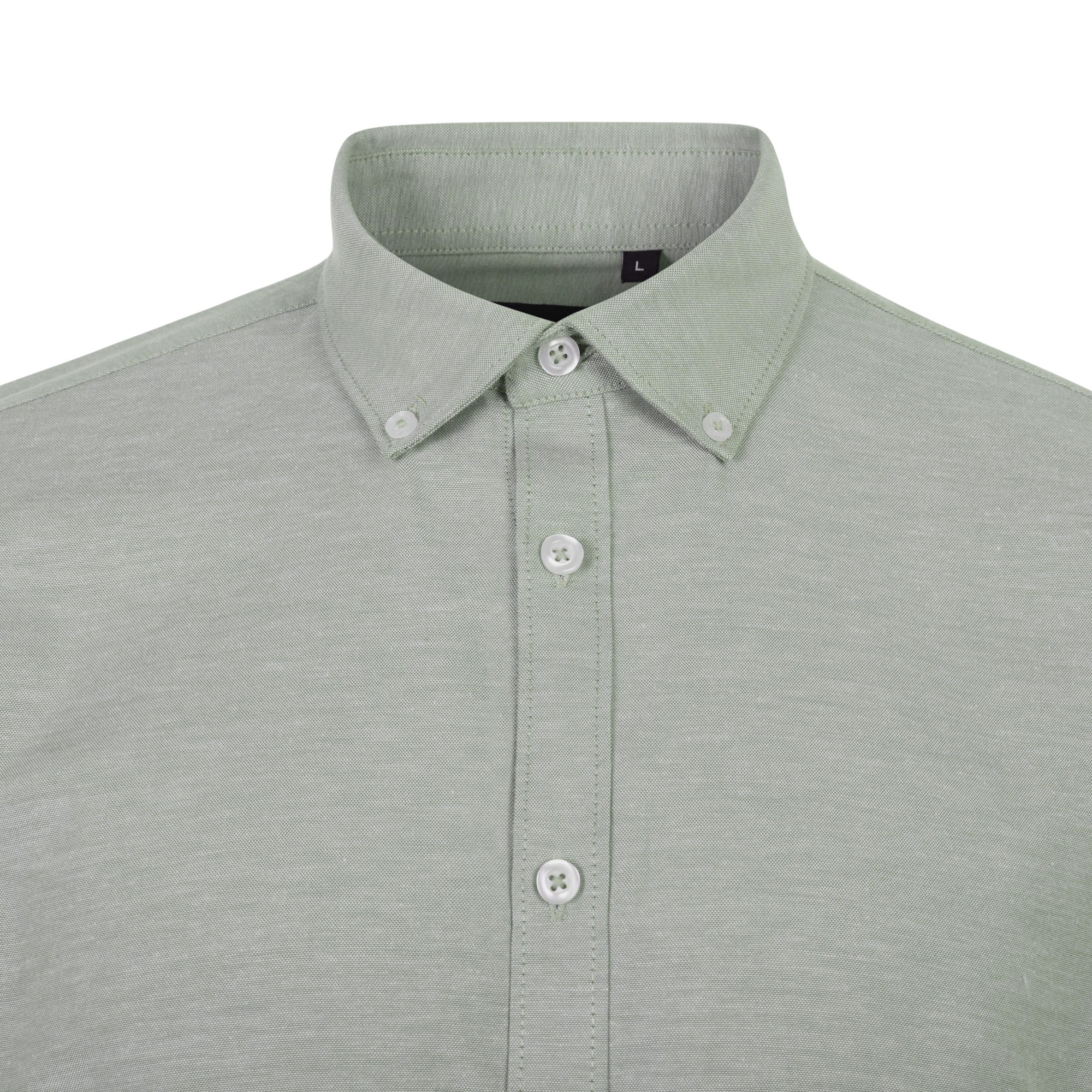405004S.CAMISA OXFORD ML HOMBRE VERDE OLIVA CLARO S