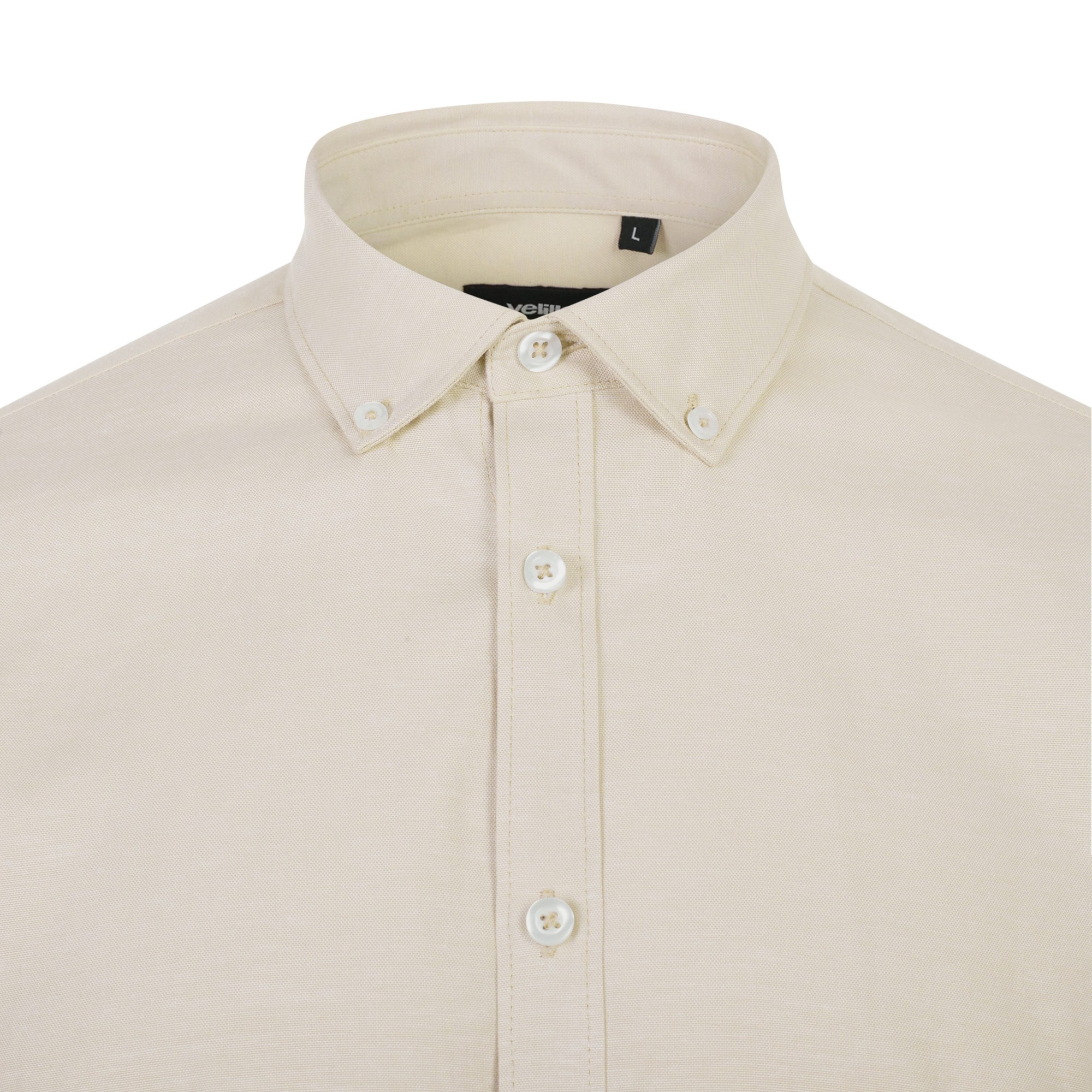 405004S.CAMISA OXFORD ML HOMBRE BEIGE CLARO S
