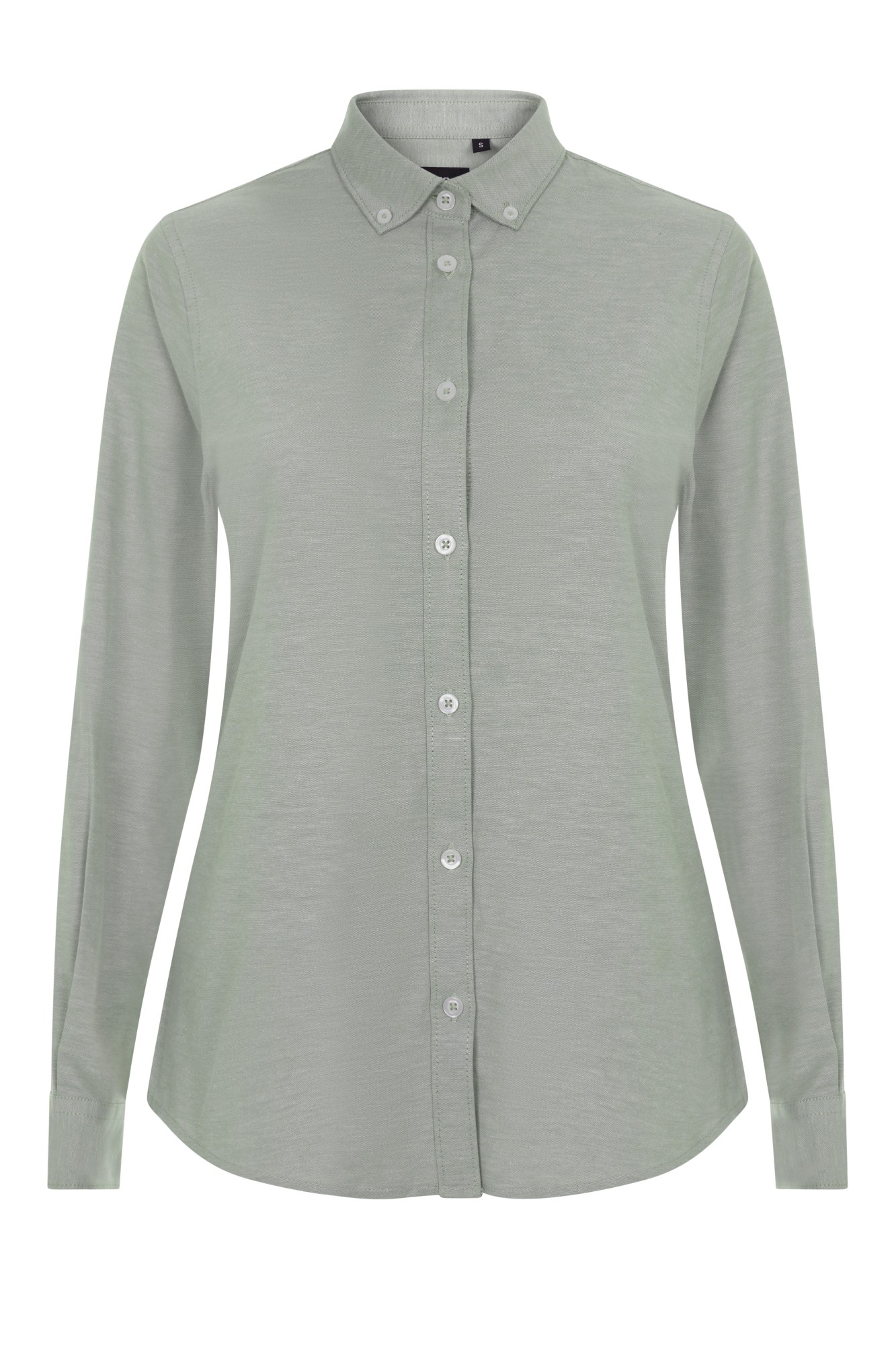 405005S.CAMISA OXFORD ML MUJER VERDE OLIVA CLARO XS