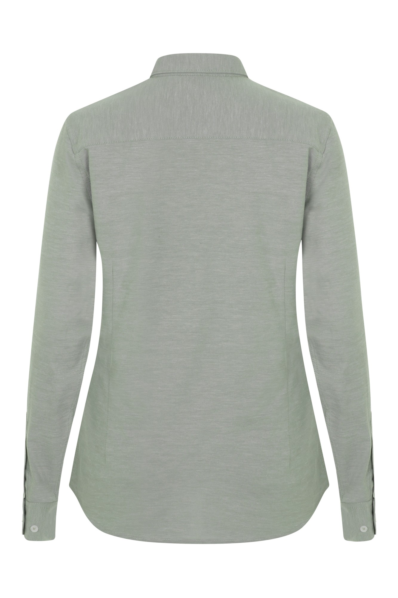 405005S.CAMISA OXFORD ML MUJER VERDE OLIVA CLARO XS