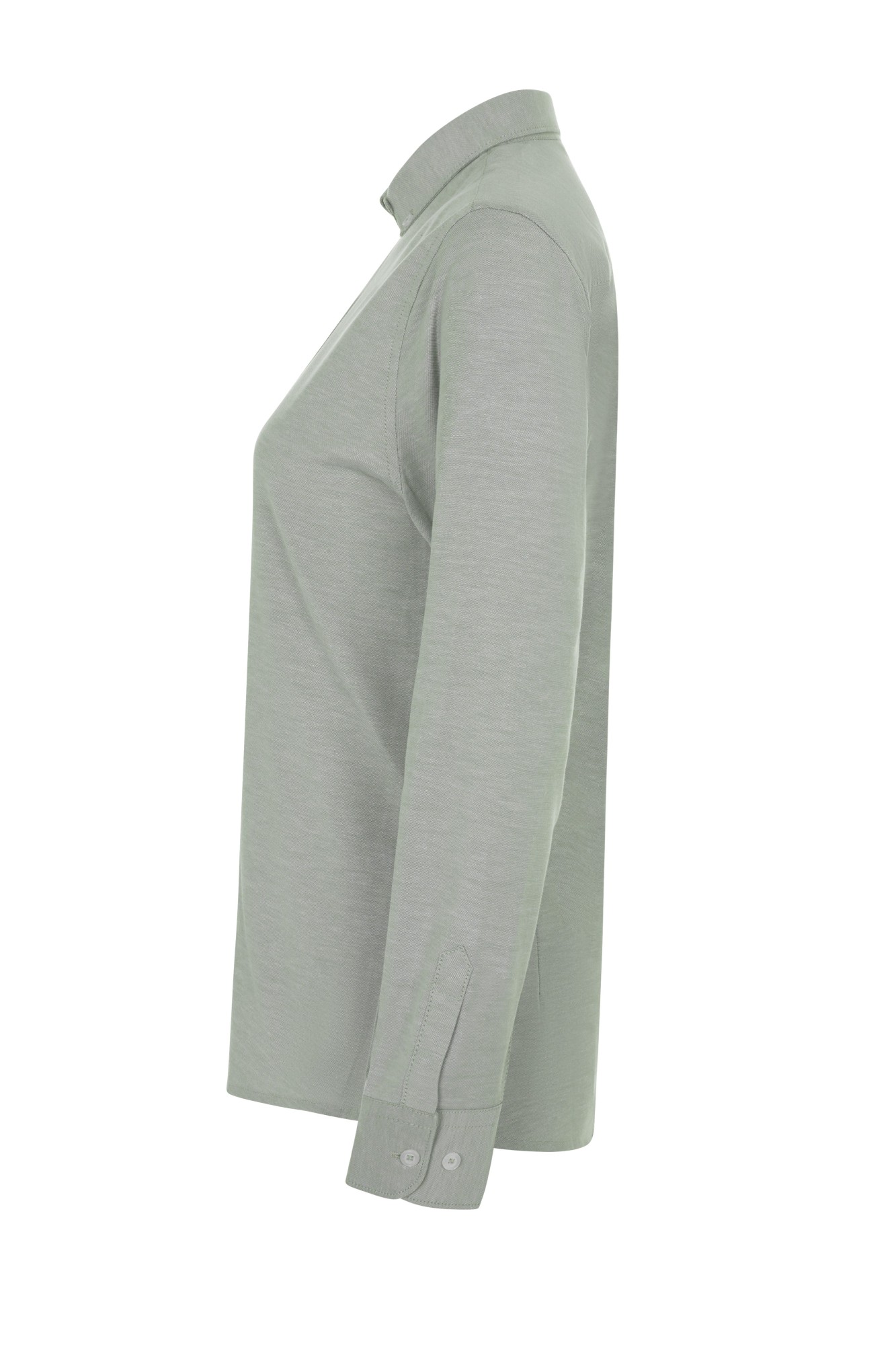 405005S.CAMISA OXFORD ML MUJER VERDE OLIVA CLARO XS