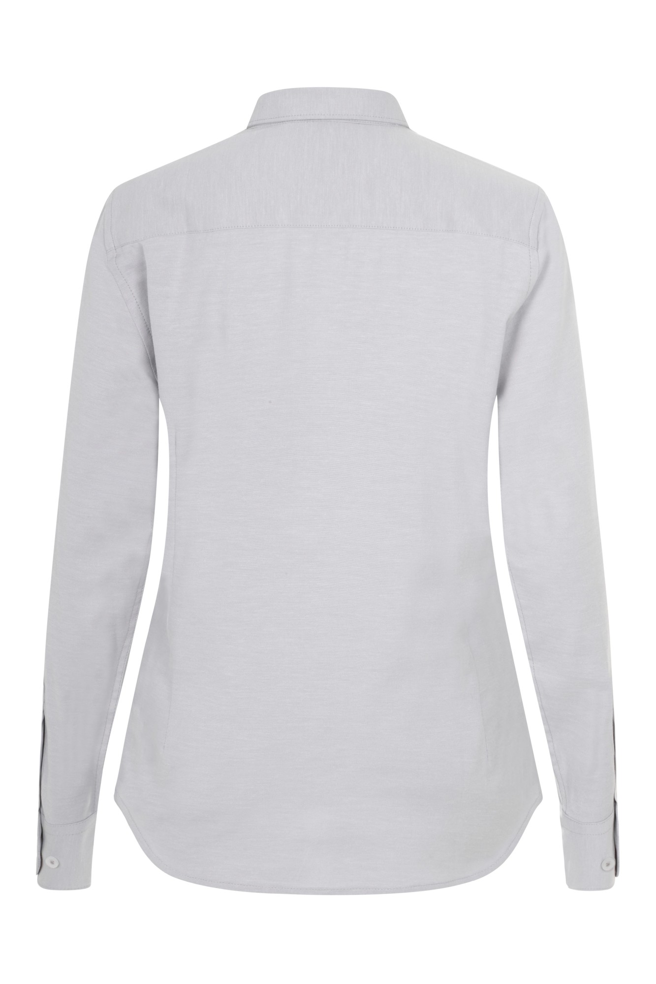 405005S.CAMISA OXFORD ML MUJER GRIS HIELO XS