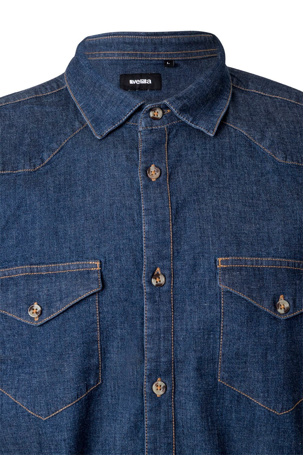 405006S.CAMISA DENIM ML HOMBRE DENIM AZUL 2XL