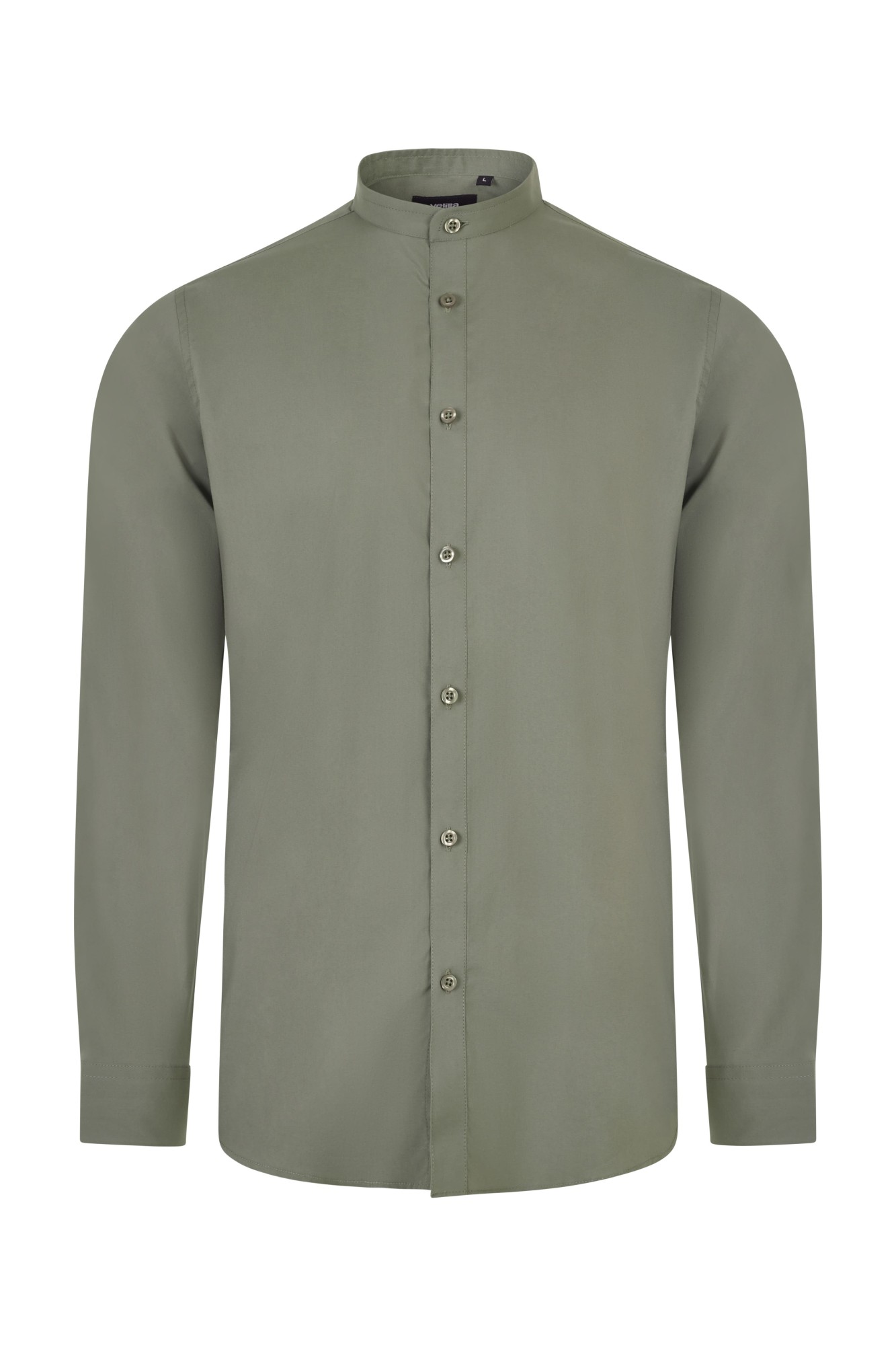 405013S.CAMISA STRETCH ML HOMBRE VERDE OLIVA CLARO S