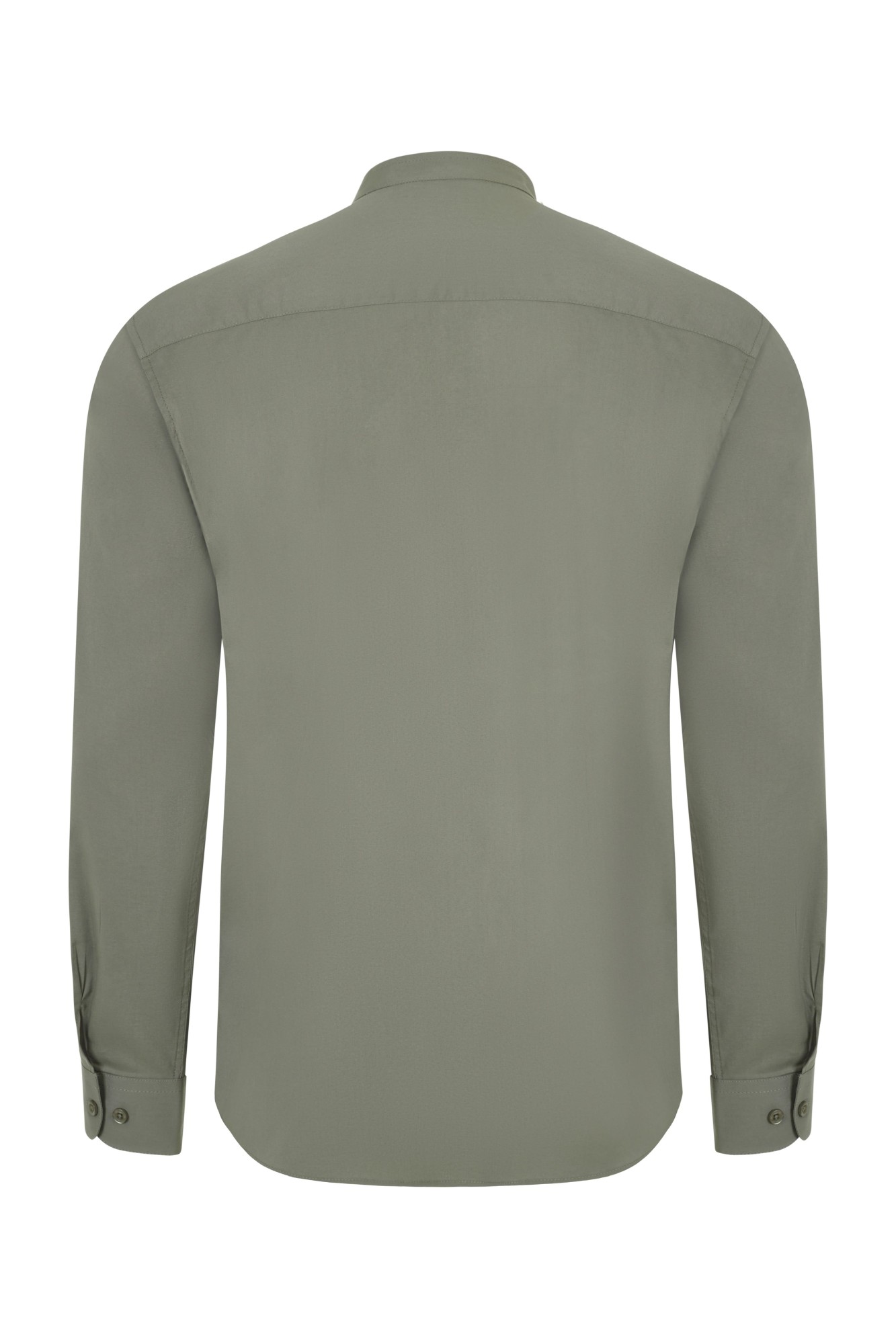 405013S.CAMISA STRETCH ML HOMBRE VERDE OLIVA CLARO S