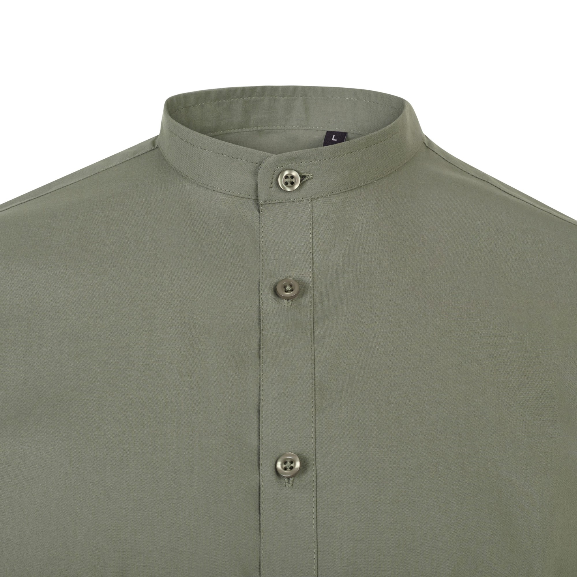 405013S.CAMISA STRETCH ML HOMBRE VERDE OLIVA CLARO S