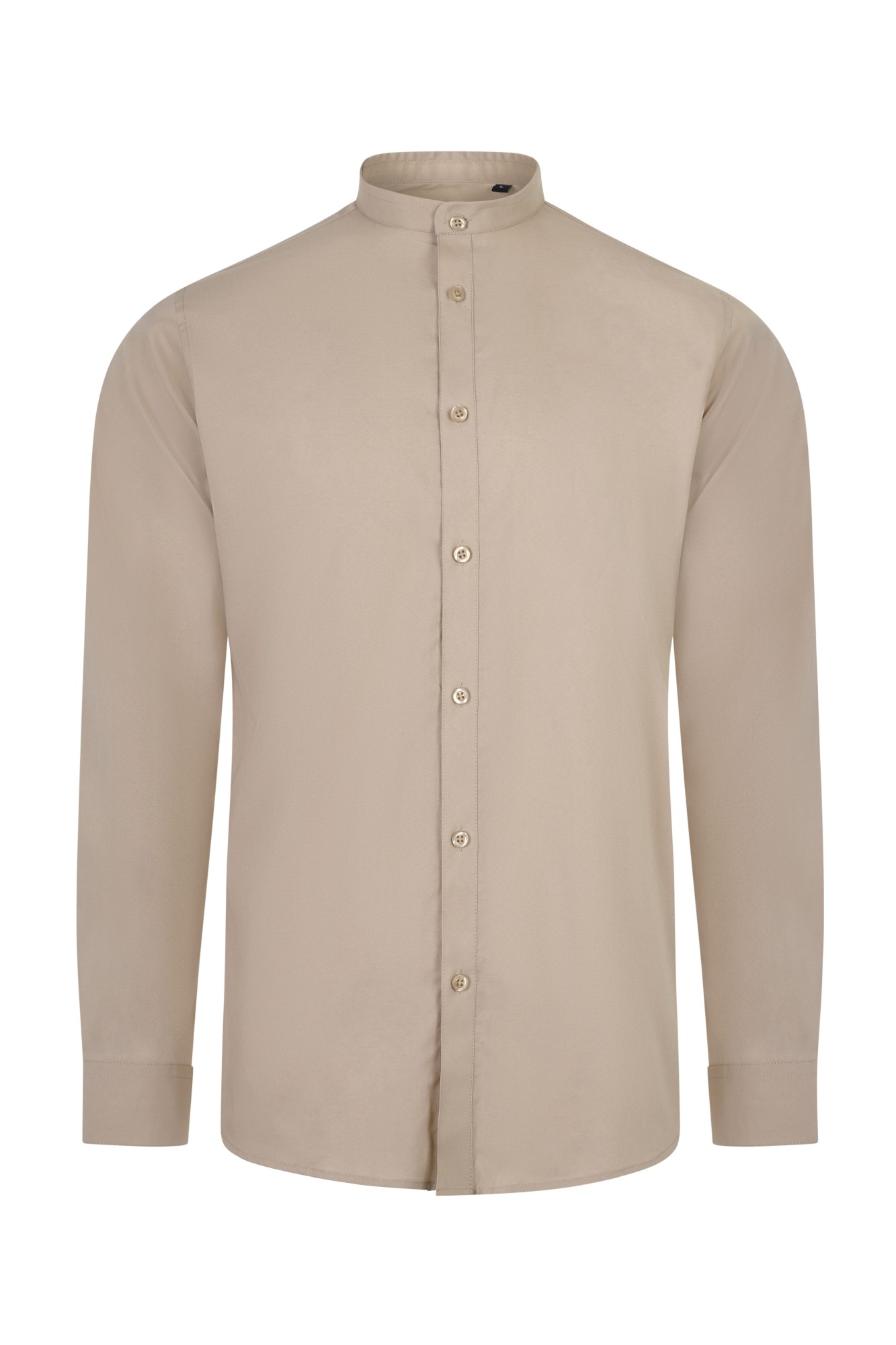 405013S.CAMISA STRETCH ML HOMBRE BEIGE CLARO S
