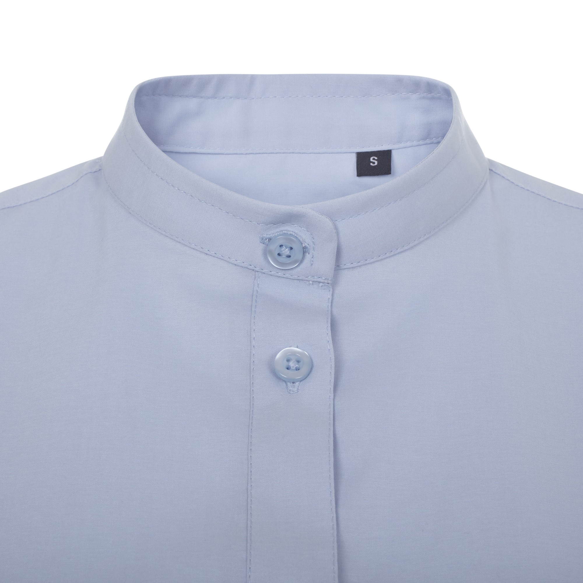 405014S.CAMISA STRETCH MC MUJER CELESTE XS