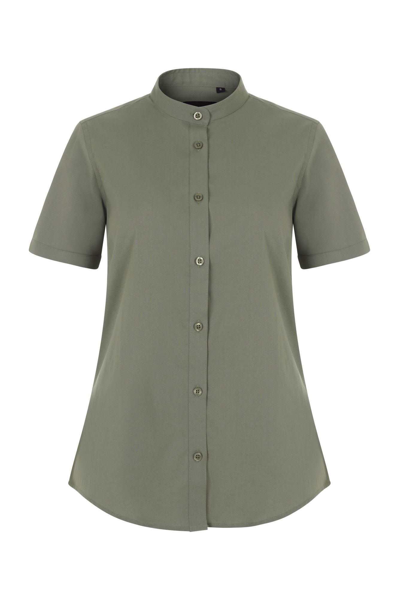405014S.CAMISA STRETCH MC MUJER VERDE OLIVA CLARO XS