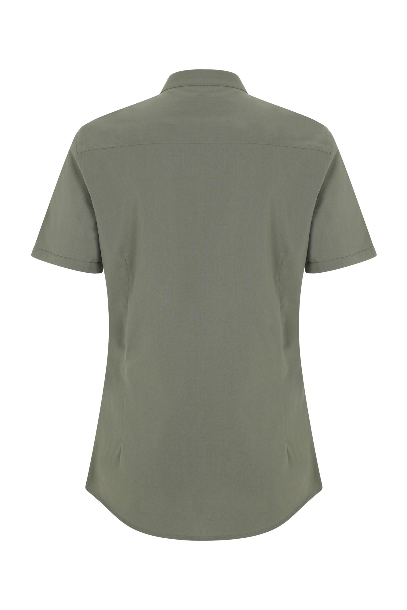405014S.CAMISA STRETCH MC MUJER VERDE OLIVA CLARO XS