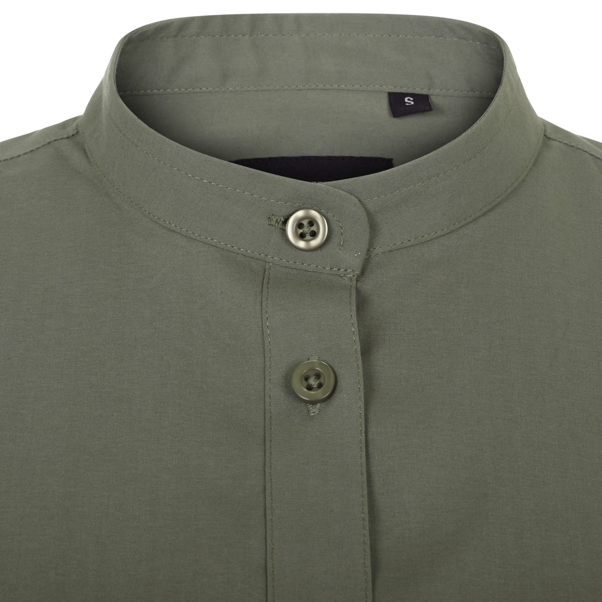 405014S.CAMISA STRETCH MC MUJER VERDE OLIVA CLARO XS