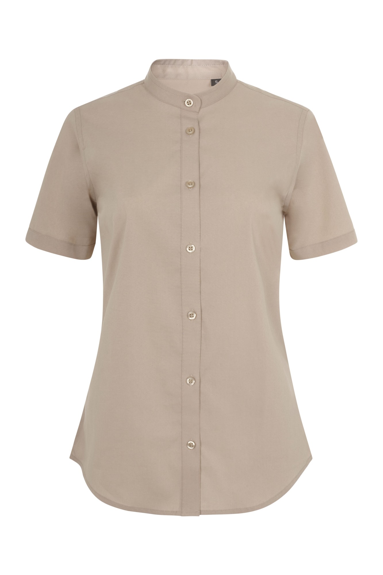 405014S.CAMISA STRETCH MC MUJER BEIGE CLARO XS
