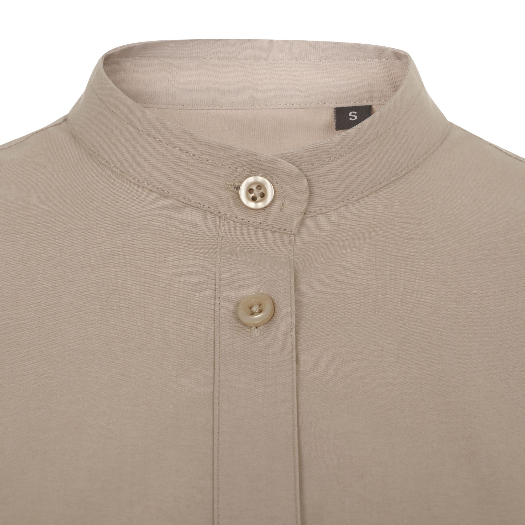 405014S.CAMISA STRETCH MC MUJER BEIGE CLARO XS