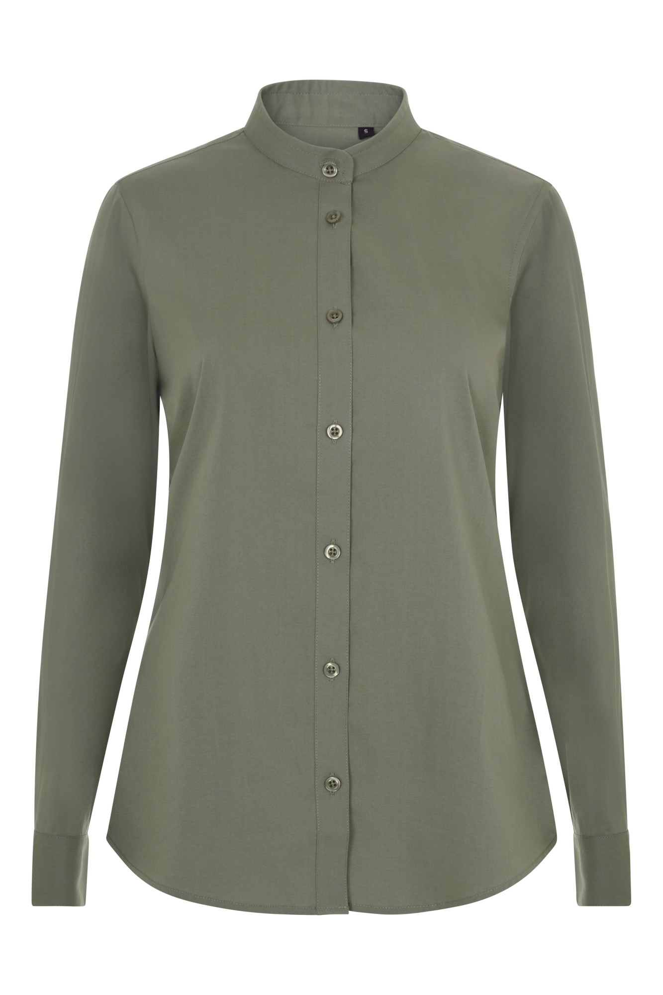 405015S.CAMISA STRETCH ML MUJER VERDE OLIVA CLARO XS