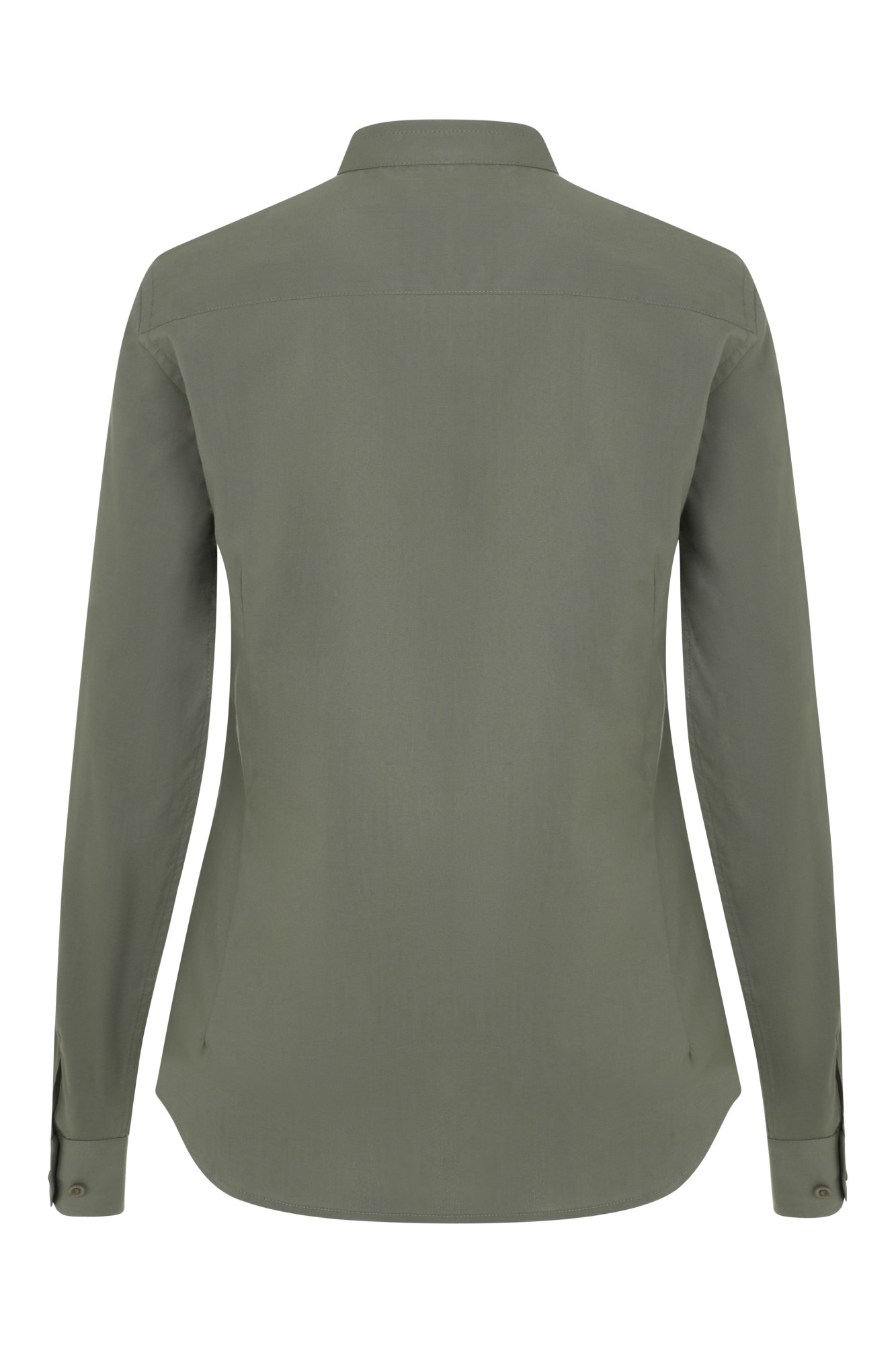 405015S.CAMISA STRETCH ML MUJER VERDE OLIVA CLARO XS