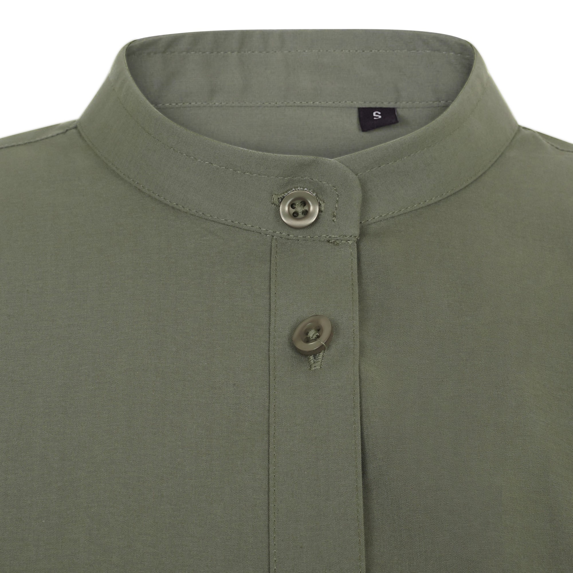 405015S.CAMISA STRETCH ML MUJER VERDE OLIVA CLARO XS