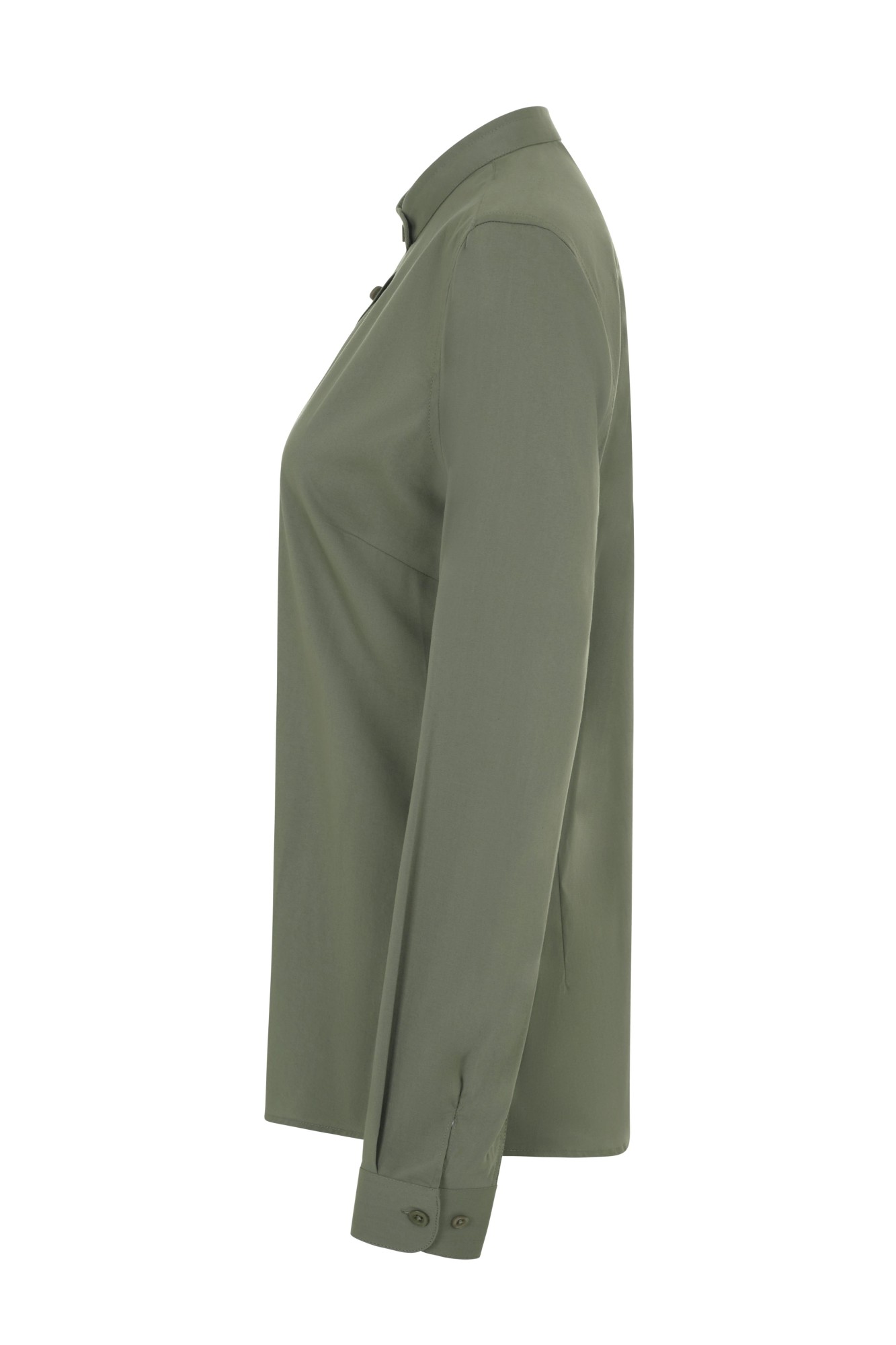 405015S.CAMISA STRETCH ML MUJER VERDE OLIVA CLARO XS