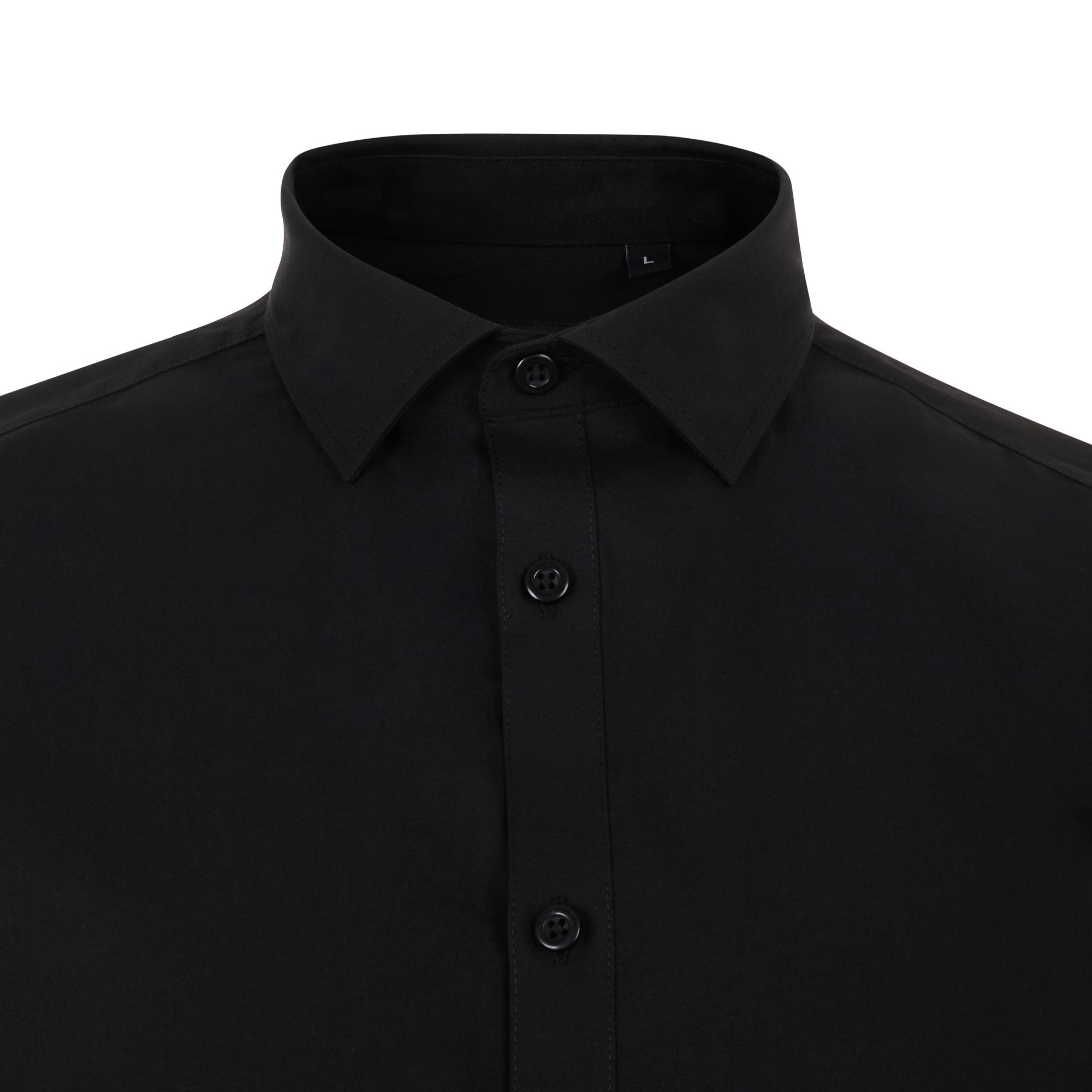 405016S.CAMISA STRETCH MC HOMBRE NEGRO S