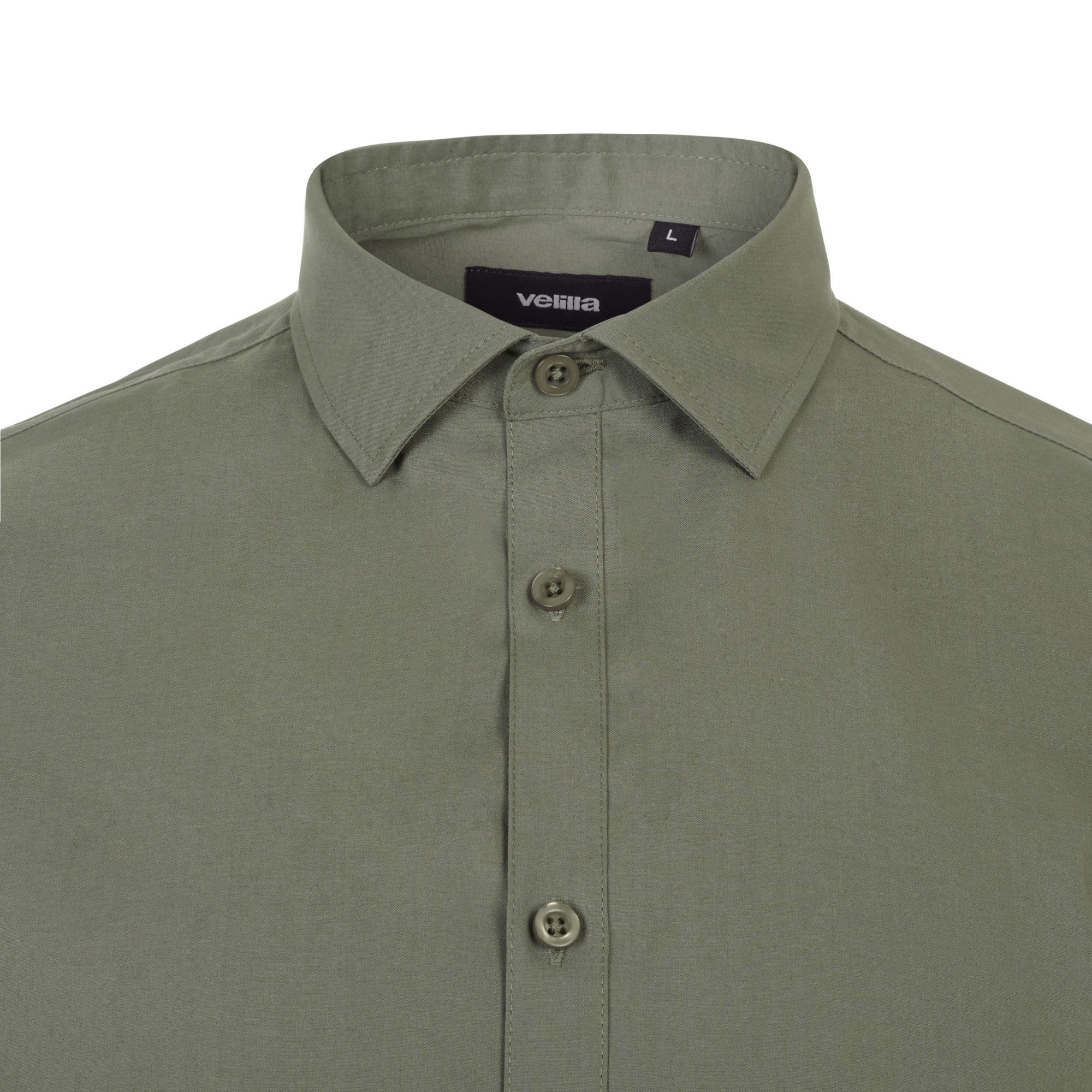 405016S.CAMISA STRETCH MC HOMBRE VERDE OLIVA CLARO S