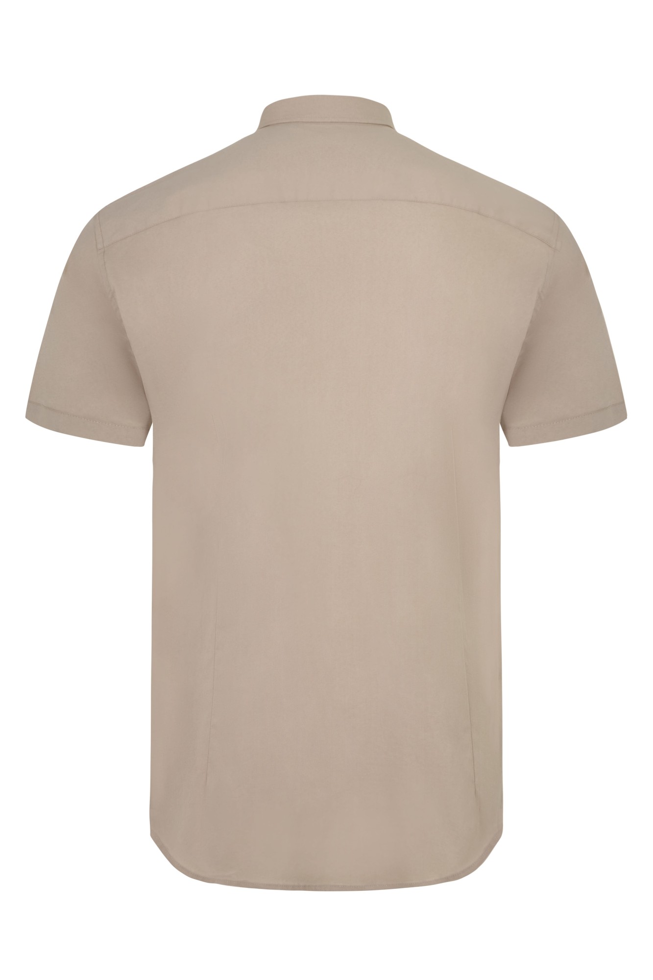 405016S.CAMISA STRETCH MC HOMBRE BEIGE CLARO S