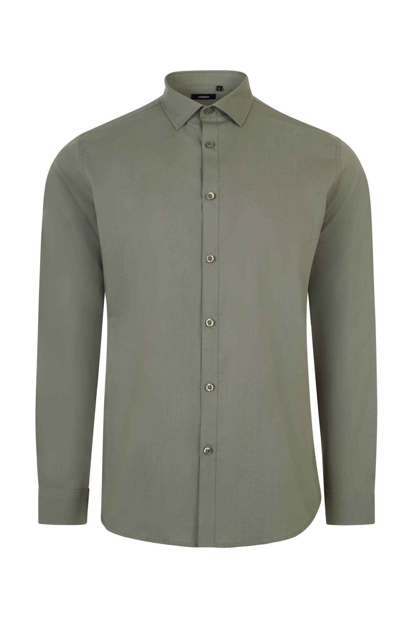 405017S.CAMISA STRETCH ML HOMBRE VERDE OLIVA CLARO S