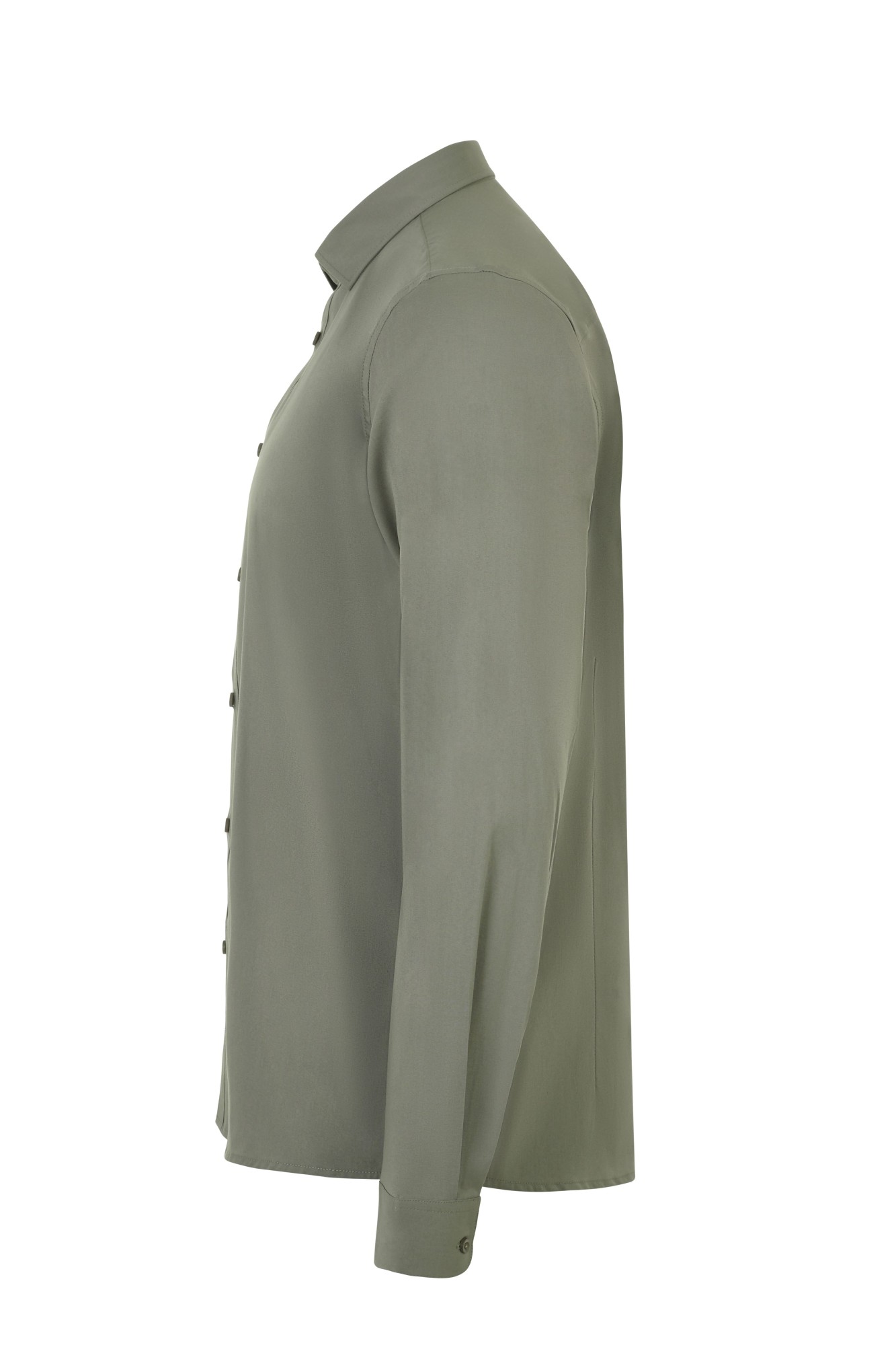 405017S.CAMISA STRETCH ML HOMBRE VERDE OLIVA CLARO S