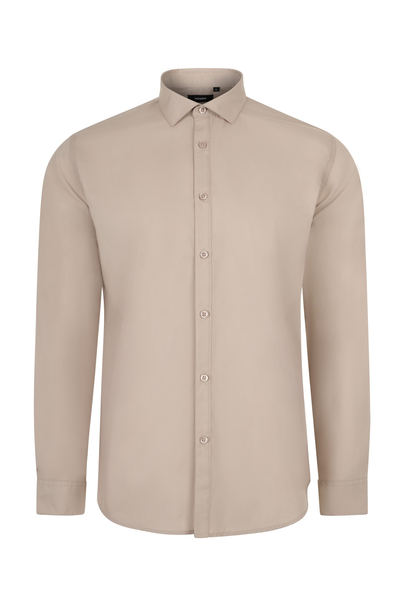 405017S.CAMISA STRETCH ML HOMBRE BEIGE CLARO S