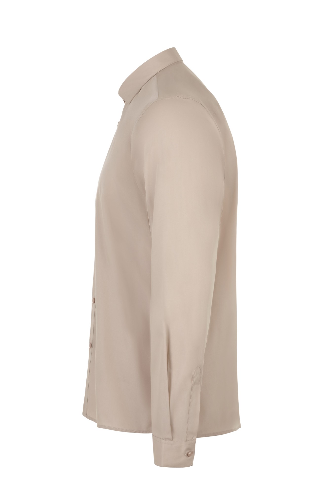 405017S.CAMISA STRETCH ML HOMBRE BEIGE CLARO S