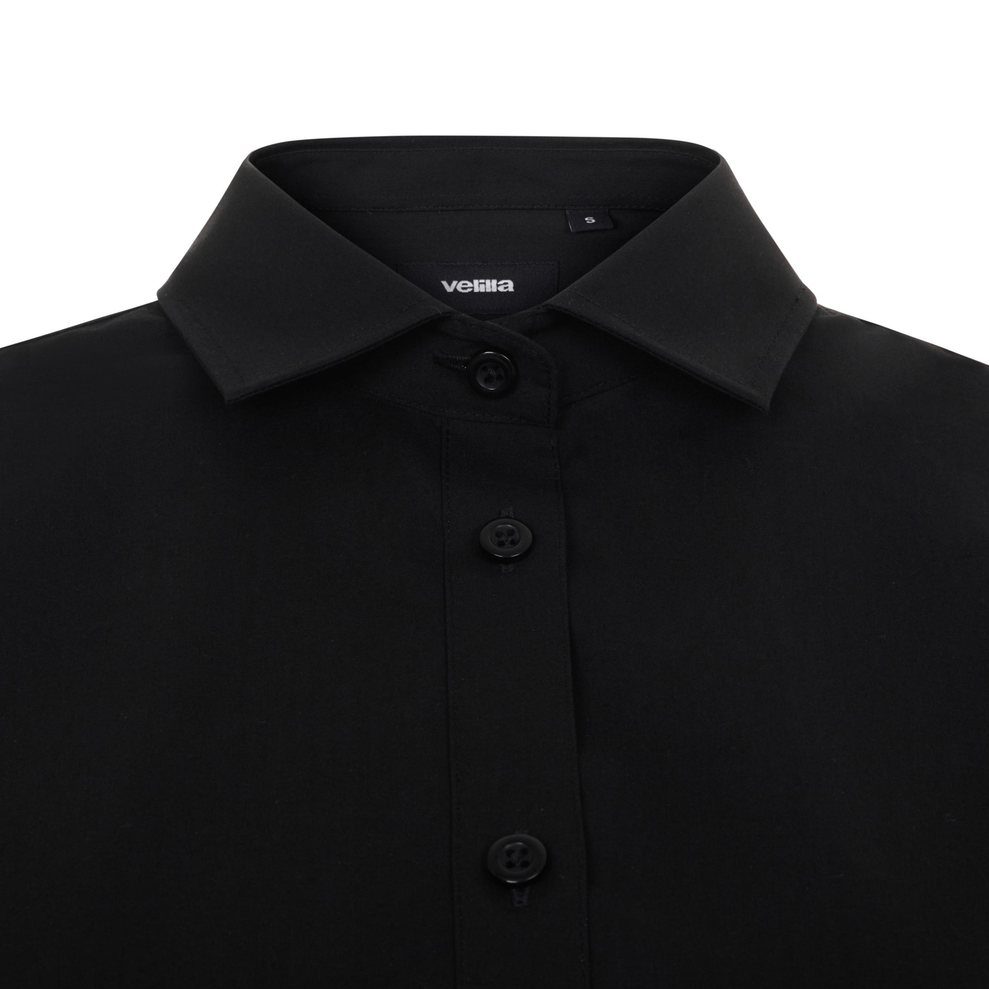 405018S.CAMISA STRETCH MC MUJER NEGRO XS