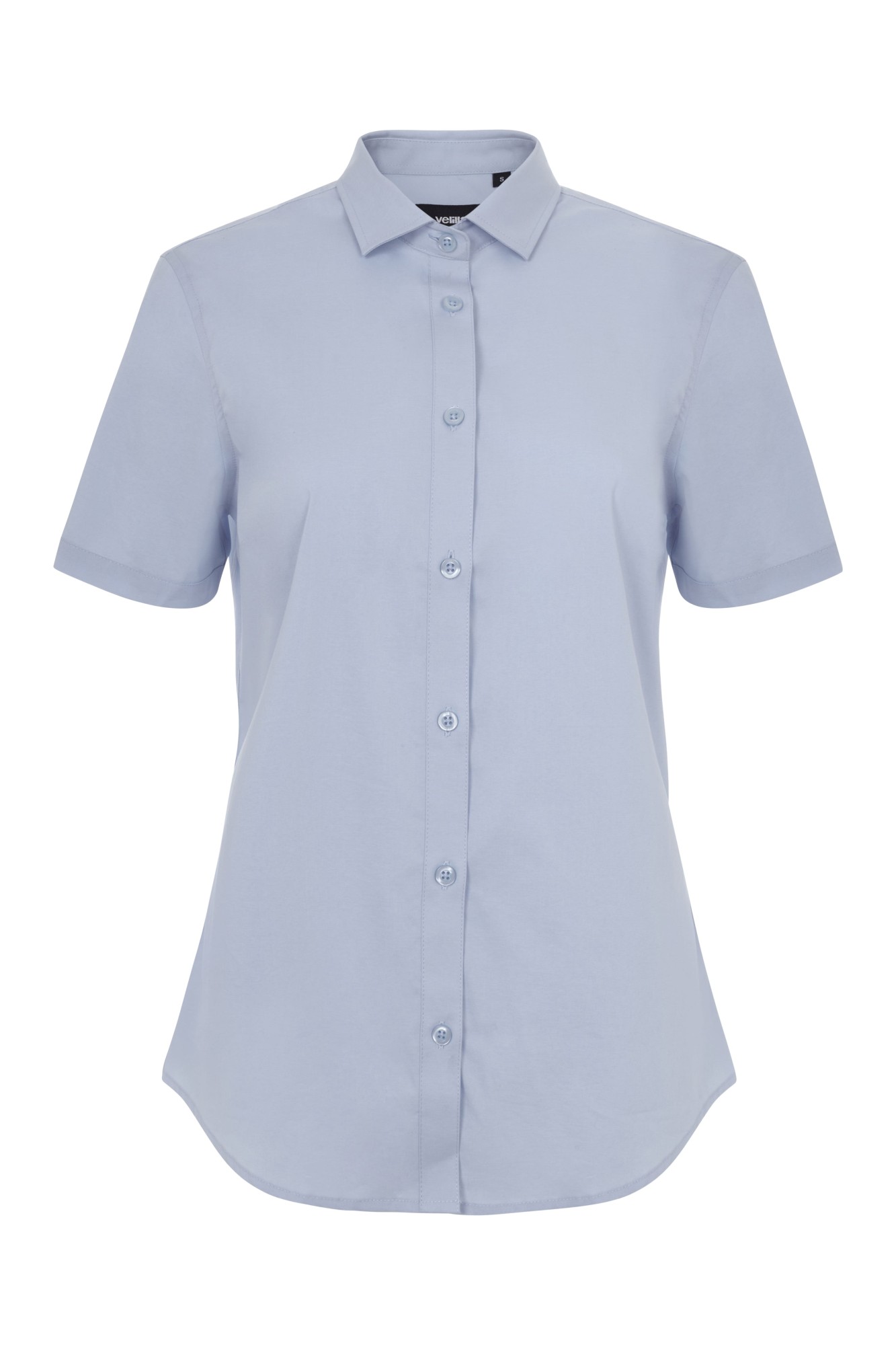405018S.CAMISA STRETCH MC MUJER CELESTE XS