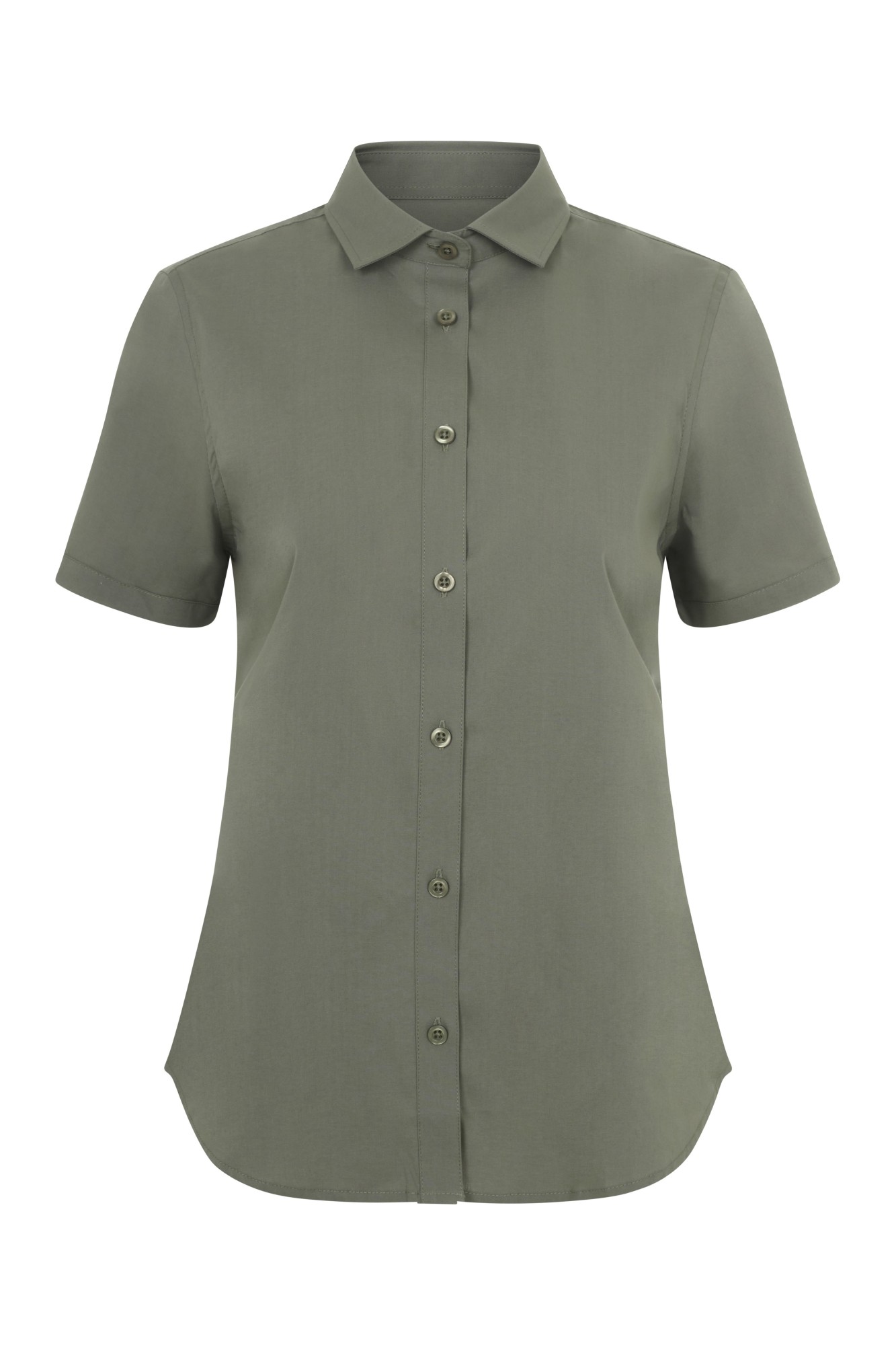 405018S.CAMISA STRETCH MC MUJER VERDE OLIVA CLARO XS
