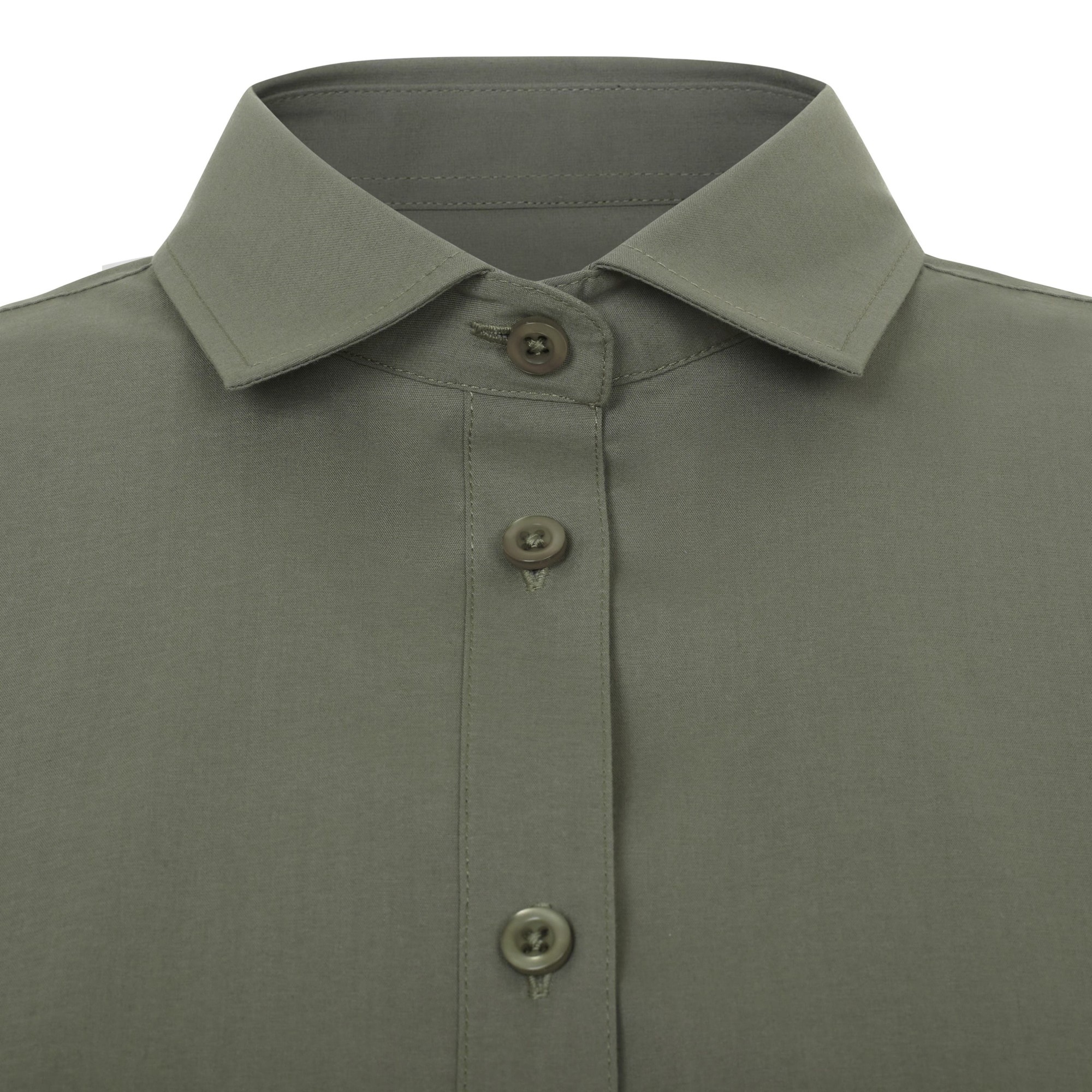 405018S.CAMISA STRETCH MC MUJER VERDE OLIVA CLARO XS