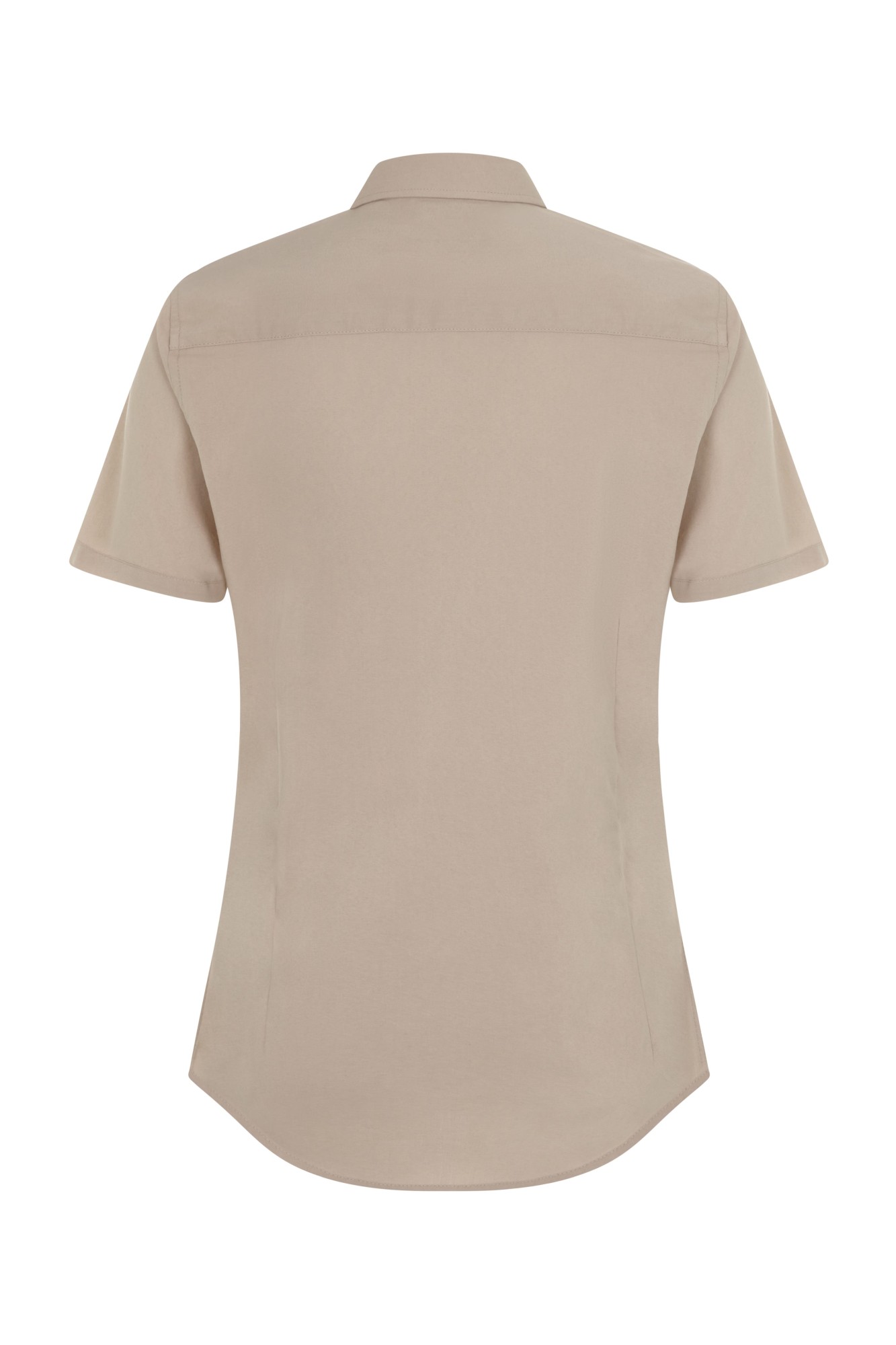 405018S.CAMISA STRETCH MC MUJER BEIGE CLARO XS