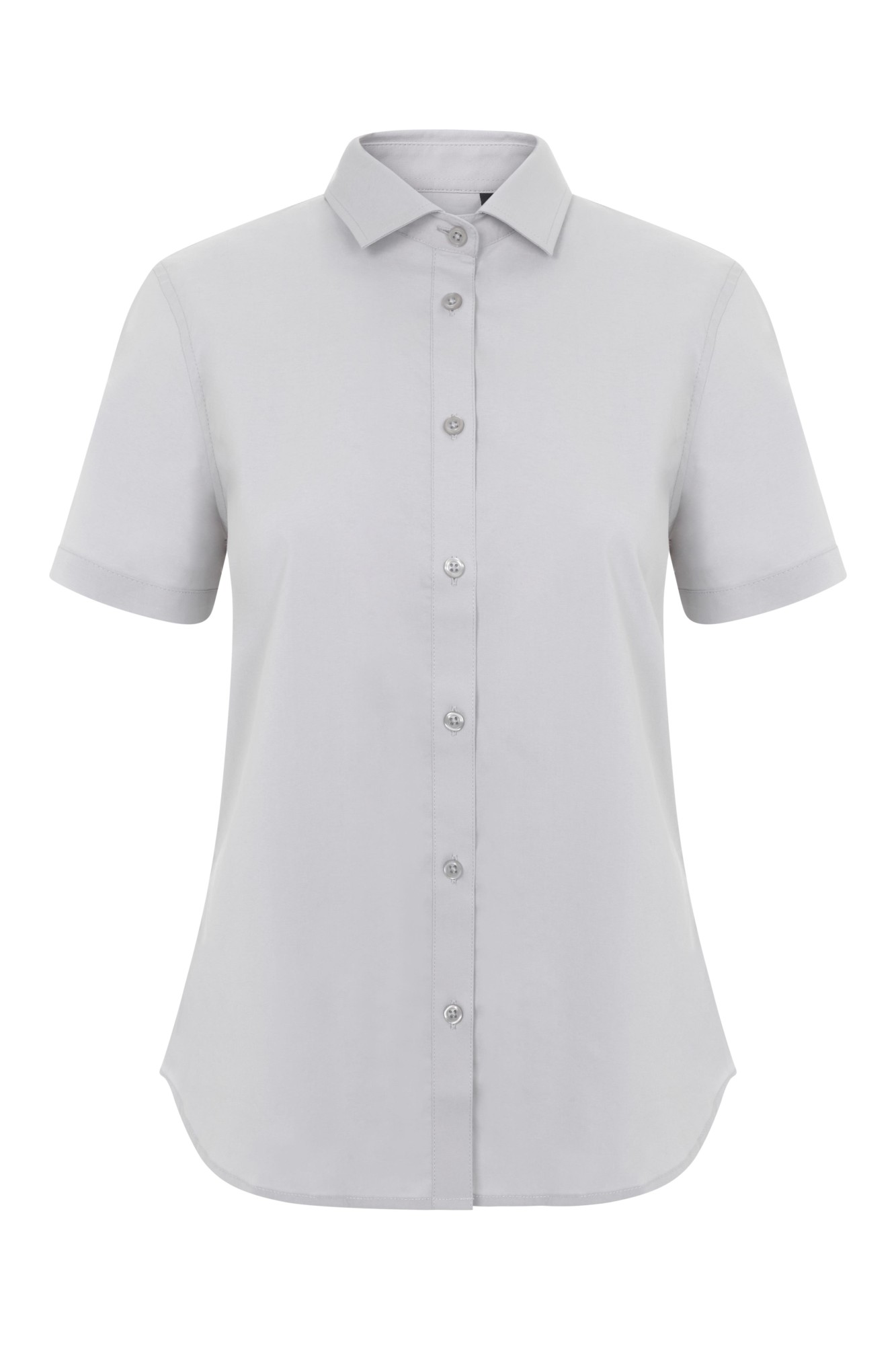 405018S.CAMISA STRETCH MC MUJER GRIS HIELO XS
